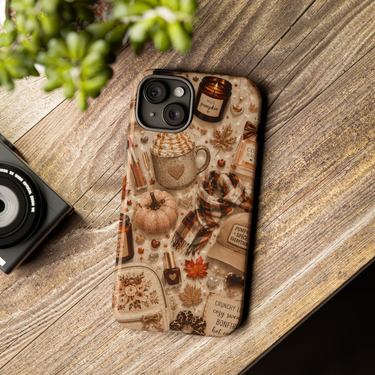 Sunflower Porch Co Cozy Autumn Mug and Pumpkin Pattern Phone Case | Fall Aesthetic