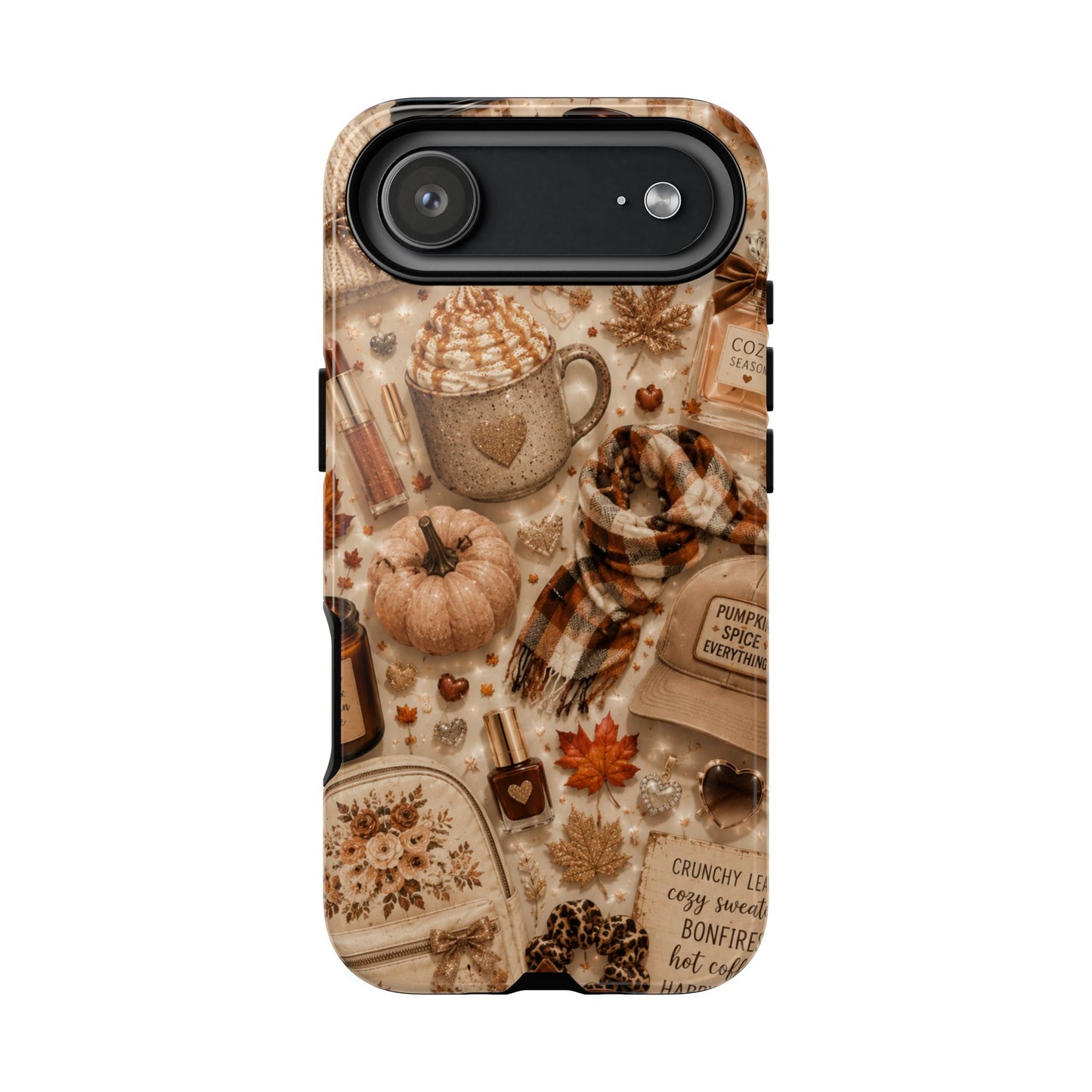 Sunflower Porch Co Cozy Autumn Mug and Pumpkin Pattern Phone Case | Fall Aesthetic