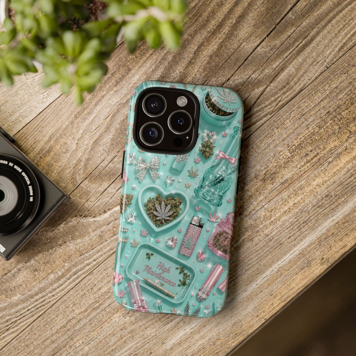Sunflower Porch Co Mint Cannabis Pattern Phone Case | Tough Case