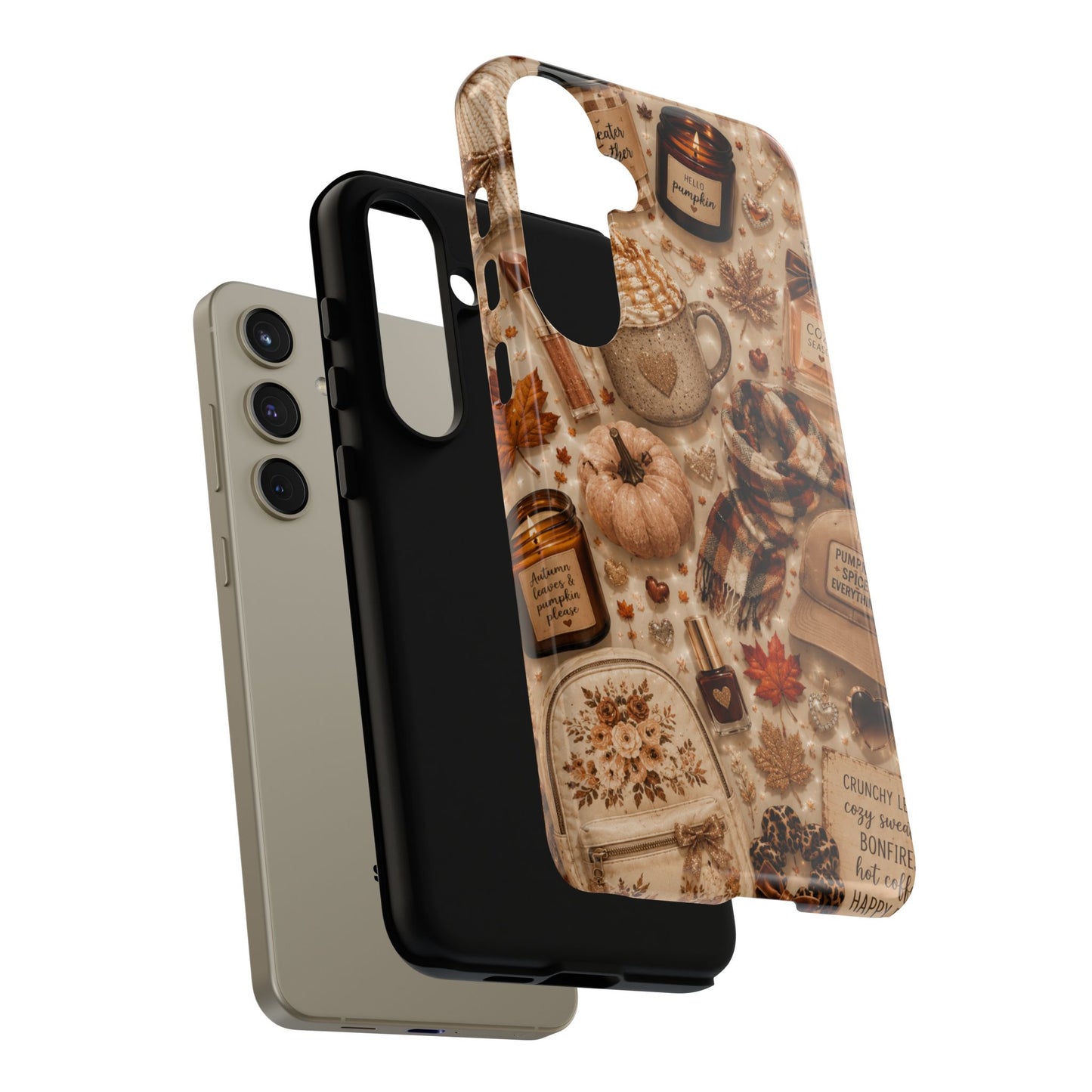 Sunflower Porch Co Cozy Autumn Mug and Pumpkin Pattern Phone Case | Fall Aesthetic