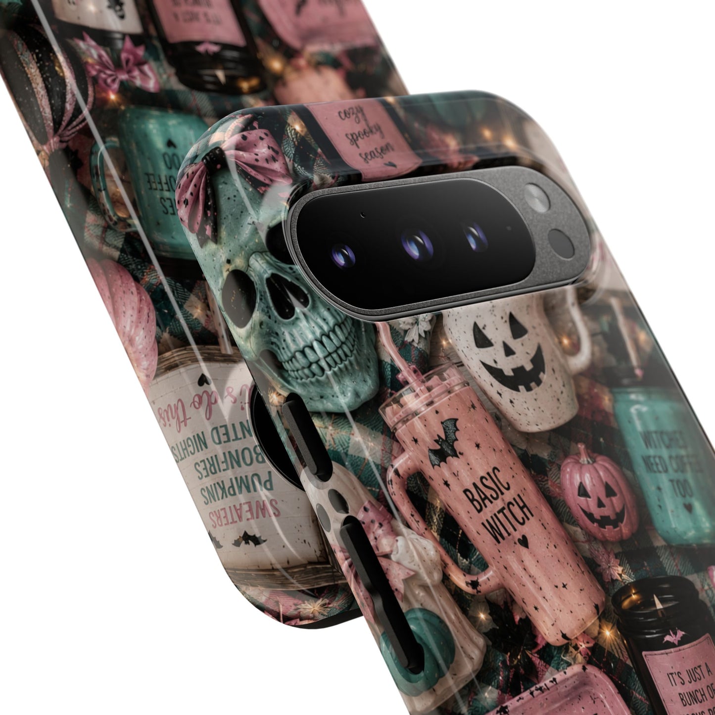 Sunflower Porch Co Spooky Mugs & Pumpkins Tough Cases | Halloween Collage Phone Case