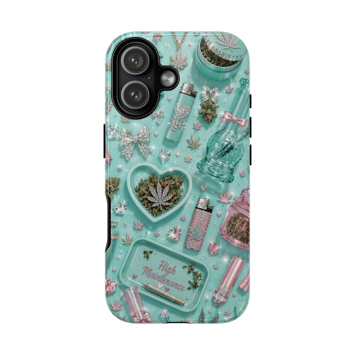 Sunflower Porch Co Mint Cannabis Pattern Phone Case | Tough Case