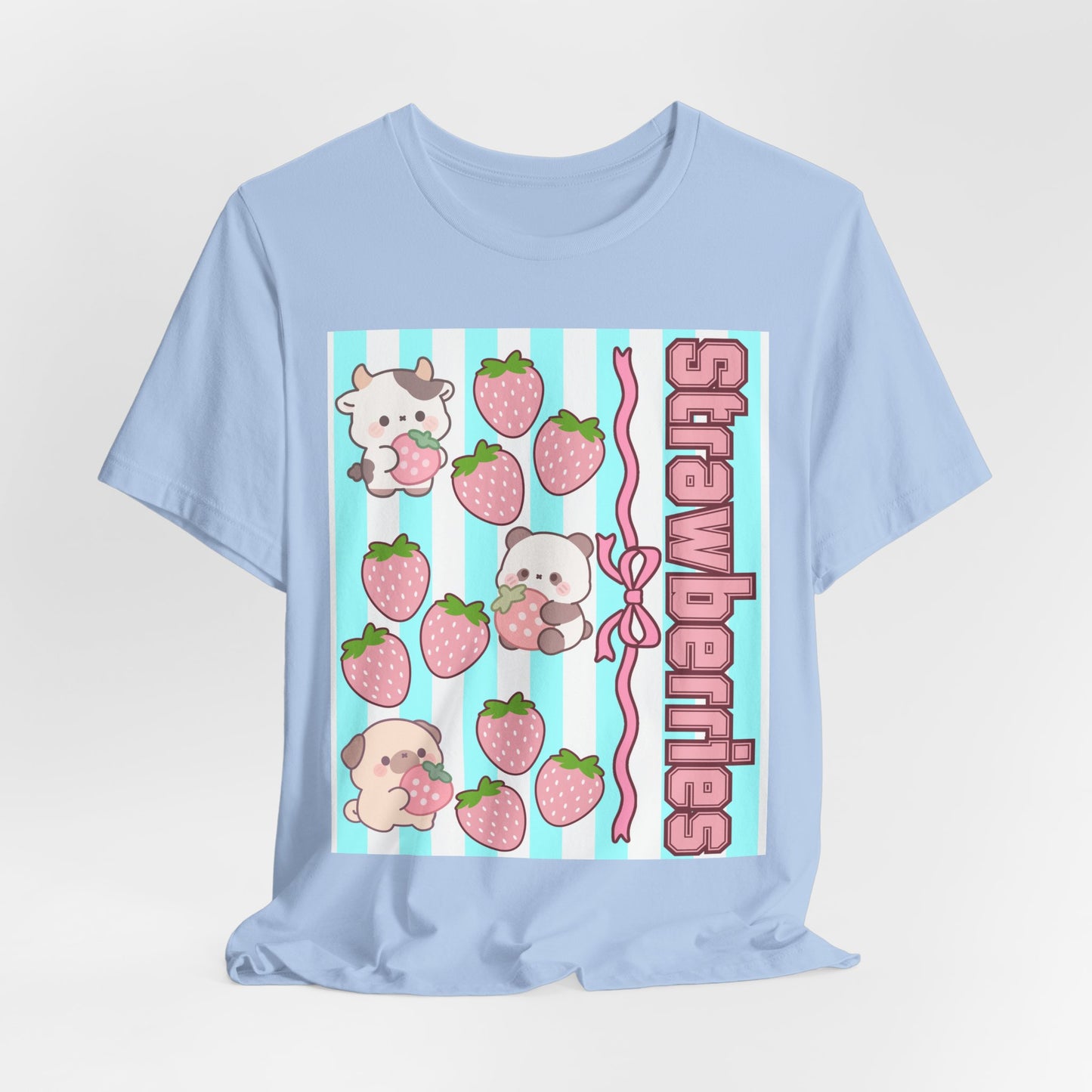 SunflowerPorchCo Kawaii Strawberry Puppies tee | Cute Strawberries and Puppies graphic tee