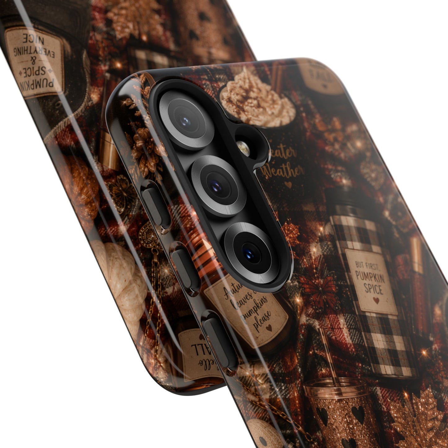 Sunflower Porch Co Cozy Pumpkin Spice Pattern Phone Case | Tough Cases