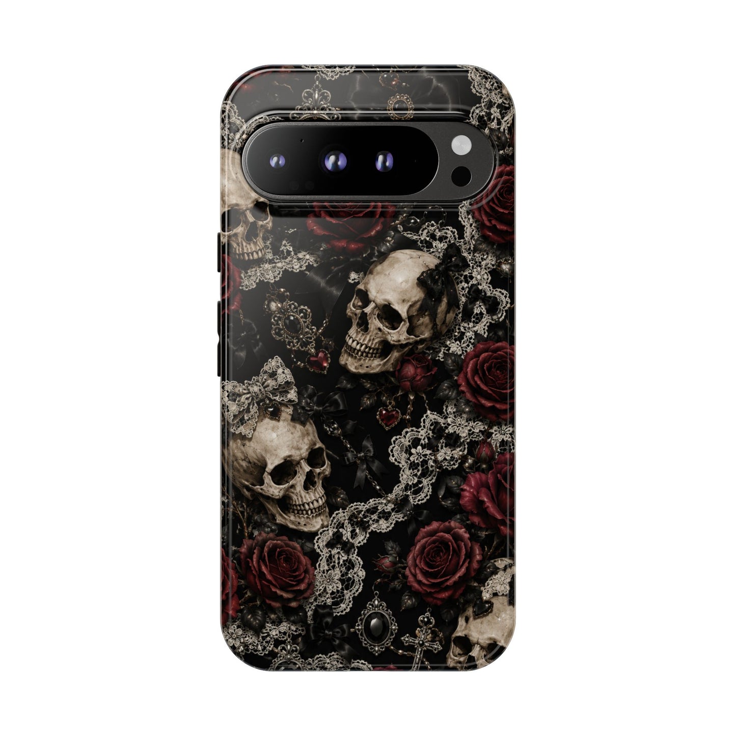 Skull and Red Roses phone case | Tough Cases