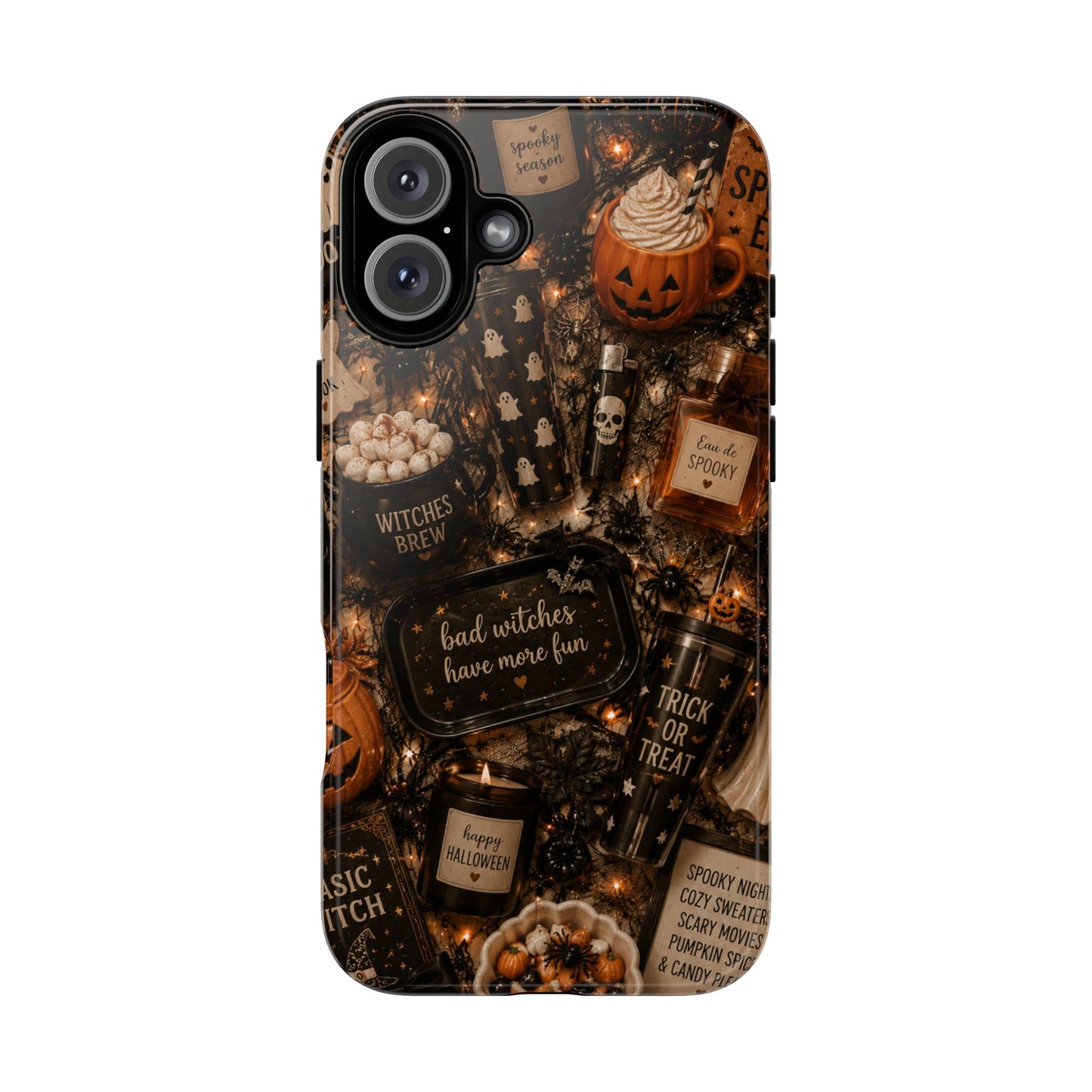 Sunflower Porch Co Halloween Collage phone case | spooky pumpkin witchy design