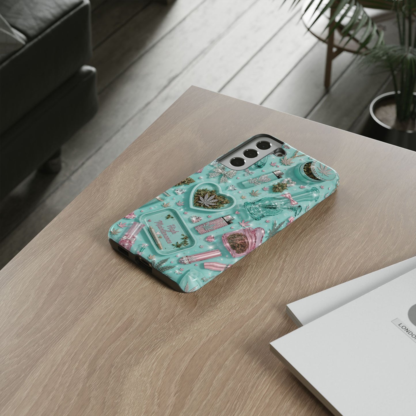 Sunflower Porch Co Mint Cannabis Pattern Phone Case | Tough Case