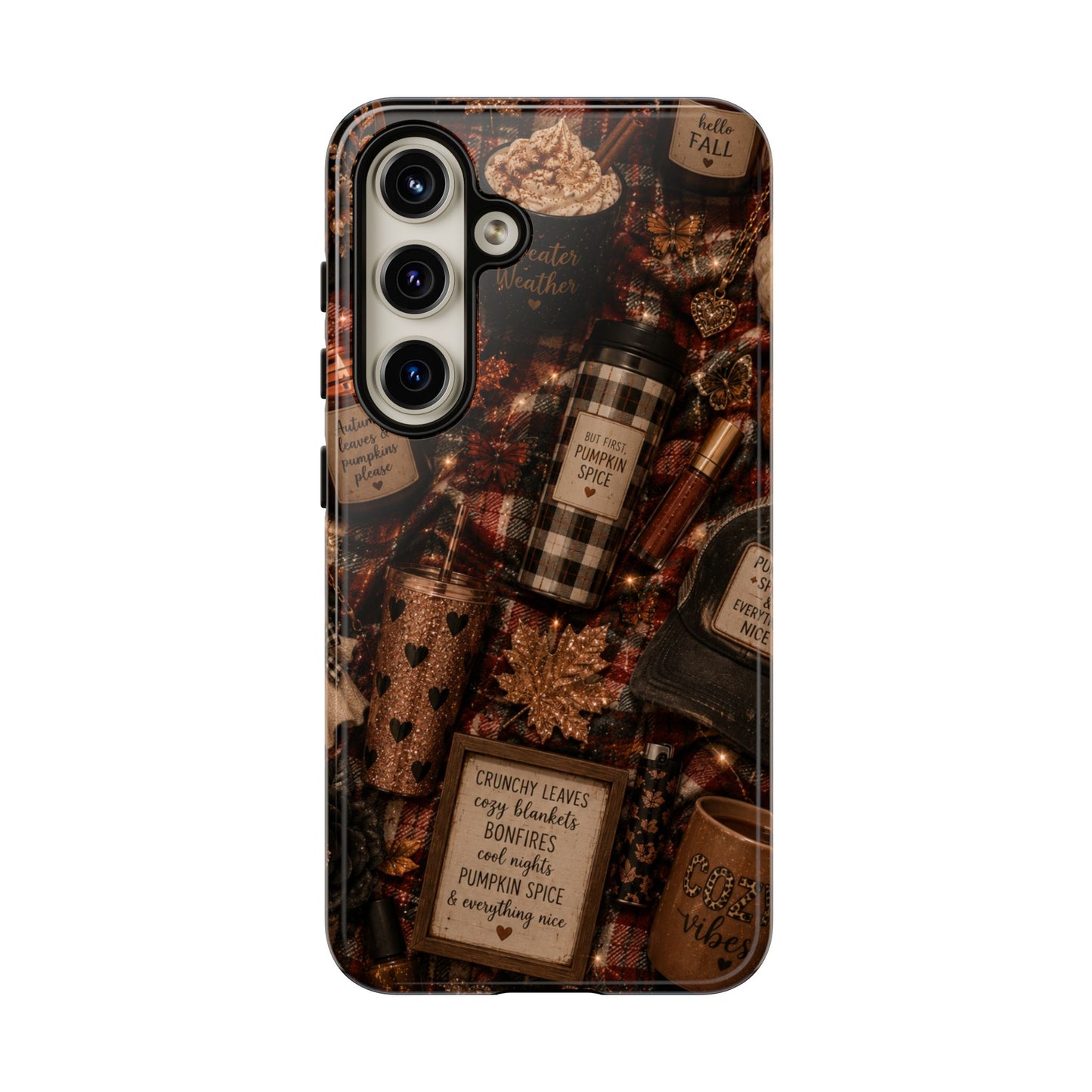 Sunflower Porch Co Cozy Pumpkin Spice Pattern Phone Case | Tough Cases