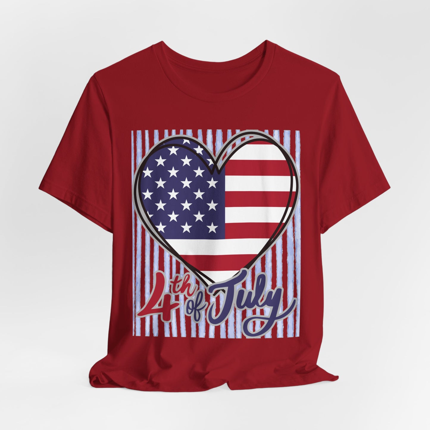 Sunflower Porch Co 4th of July Heart American Flag Tee | Patriotic Independence Day Shirt