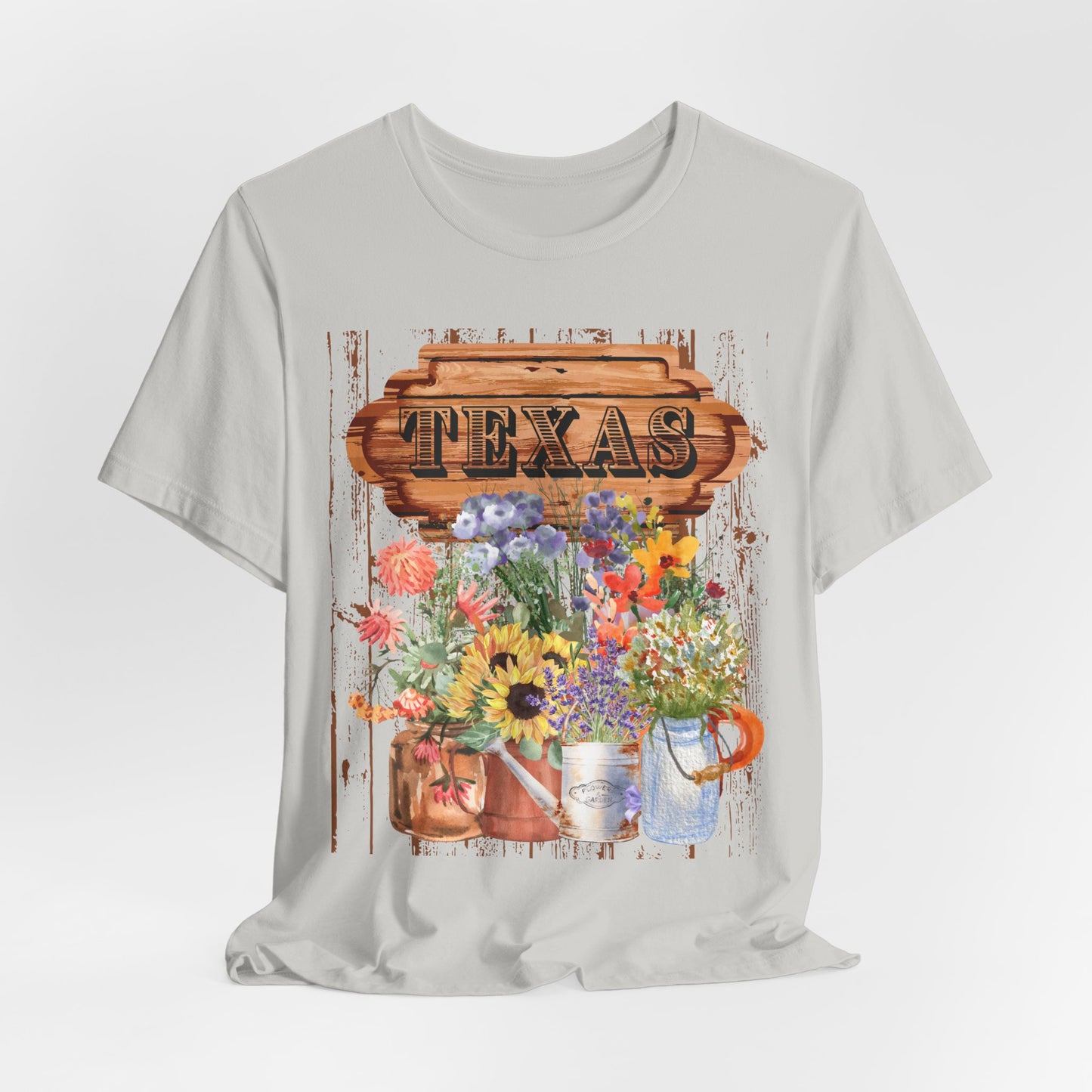 SunflowerPorchCo Texas Rustic Floral Sign T-Shirt | Sunflowers, Wildflowers, Vintage Wood
