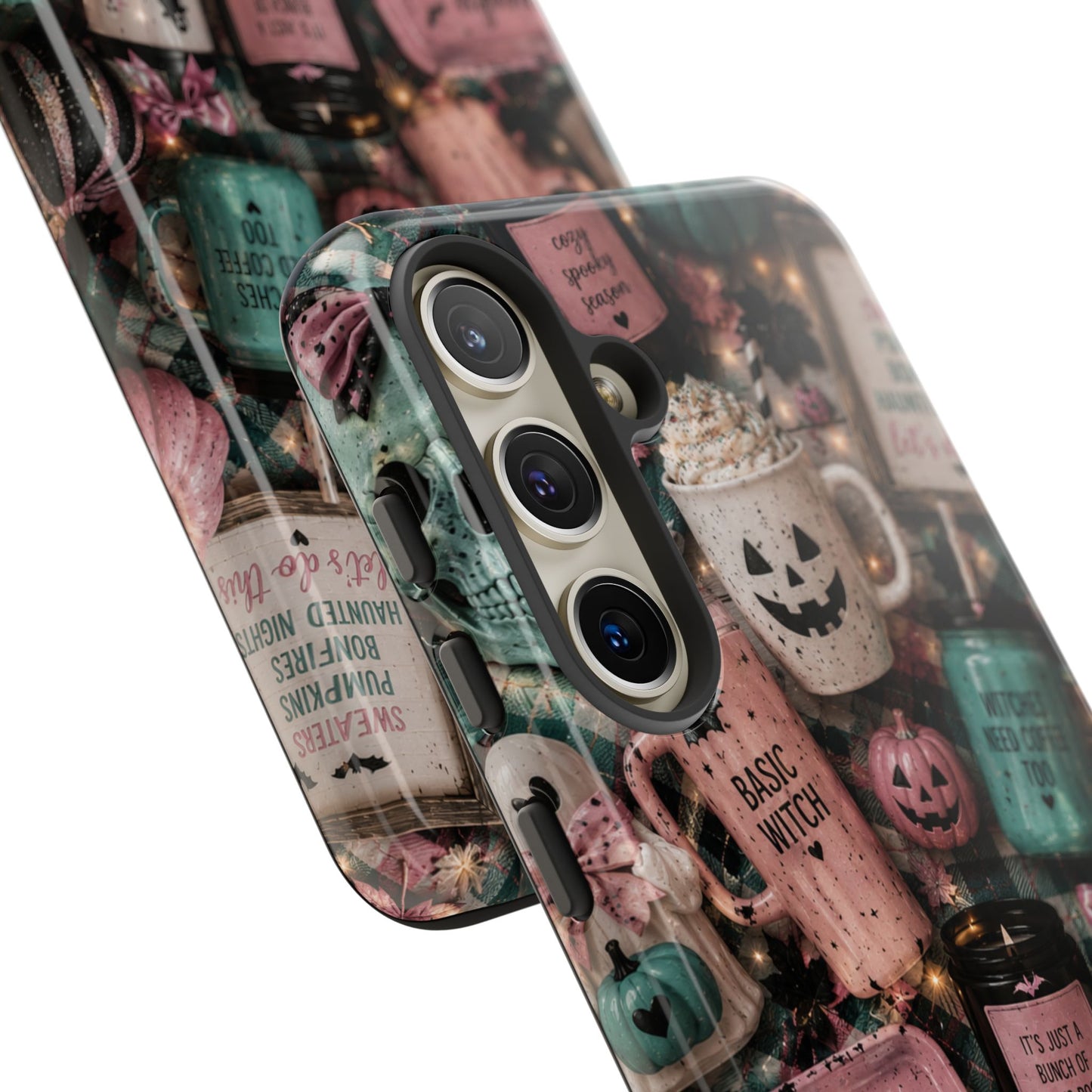 Sunflower Porch Co Spooky Mugs & Pumpkins Tough Cases | Halloween Collage Phone Case