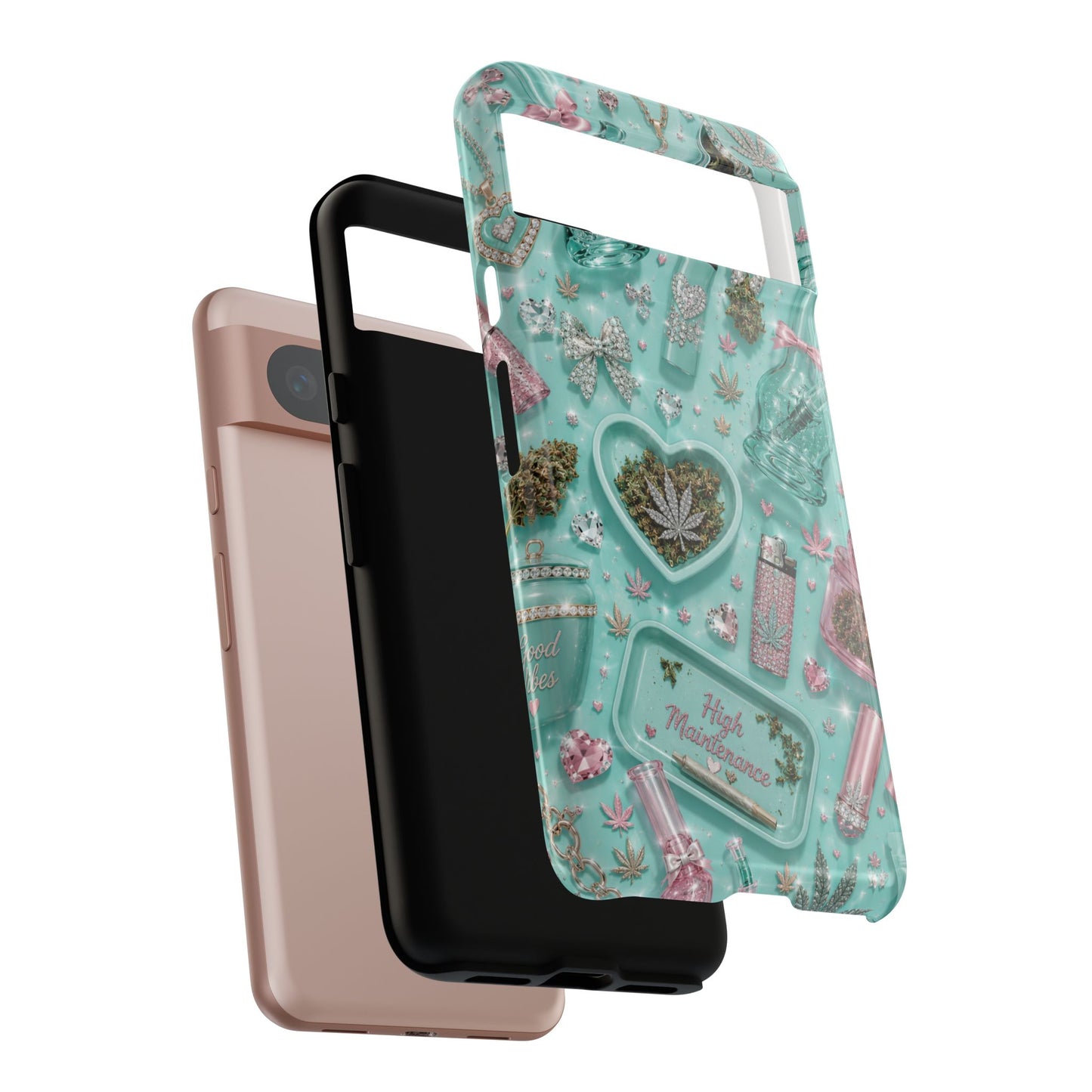 Sunflower Porch Co Mint Cannabis Pattern Phone Case | Tough Case