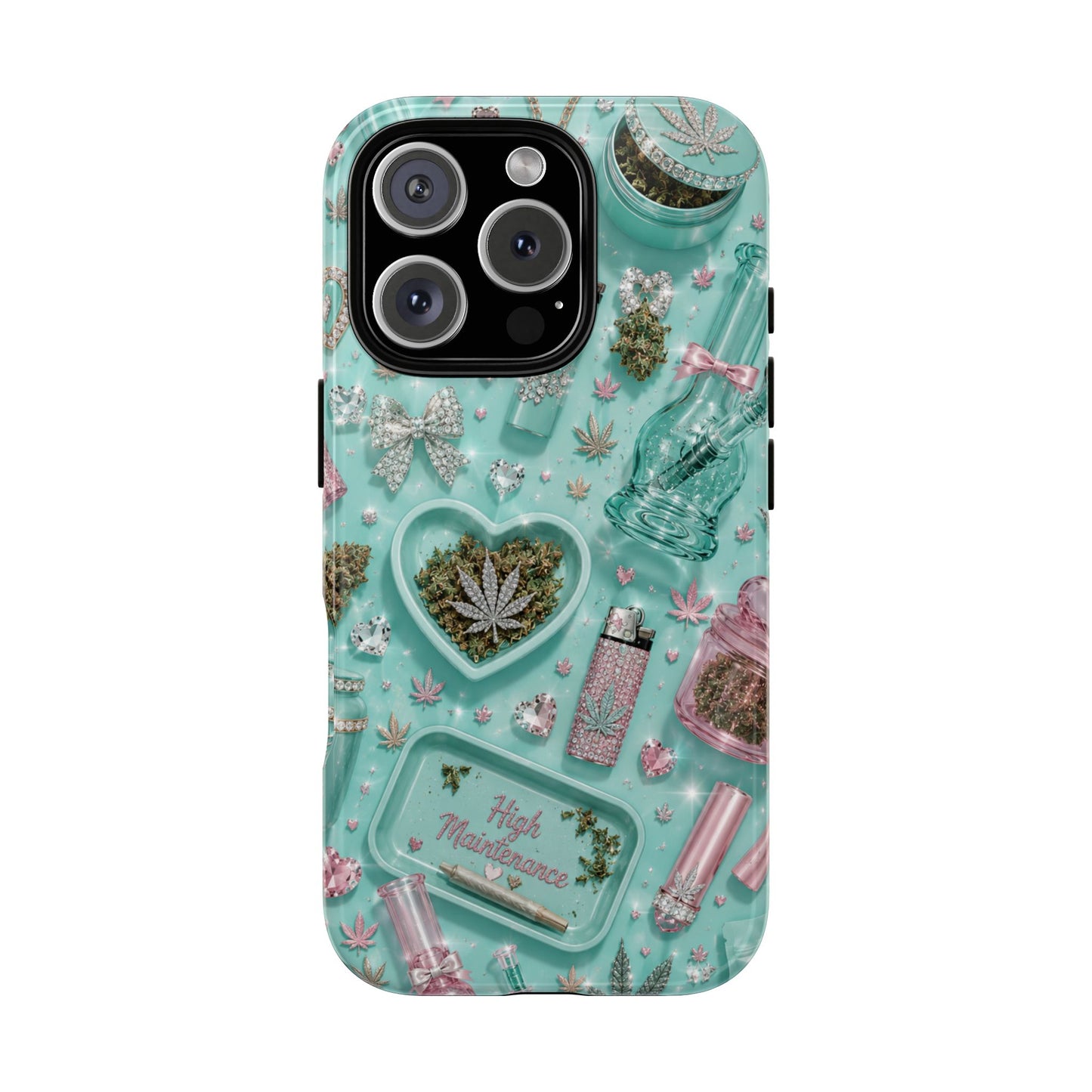 Sunflower Porch Co Mint Cannabis Pattern Phone Case | Tough Case