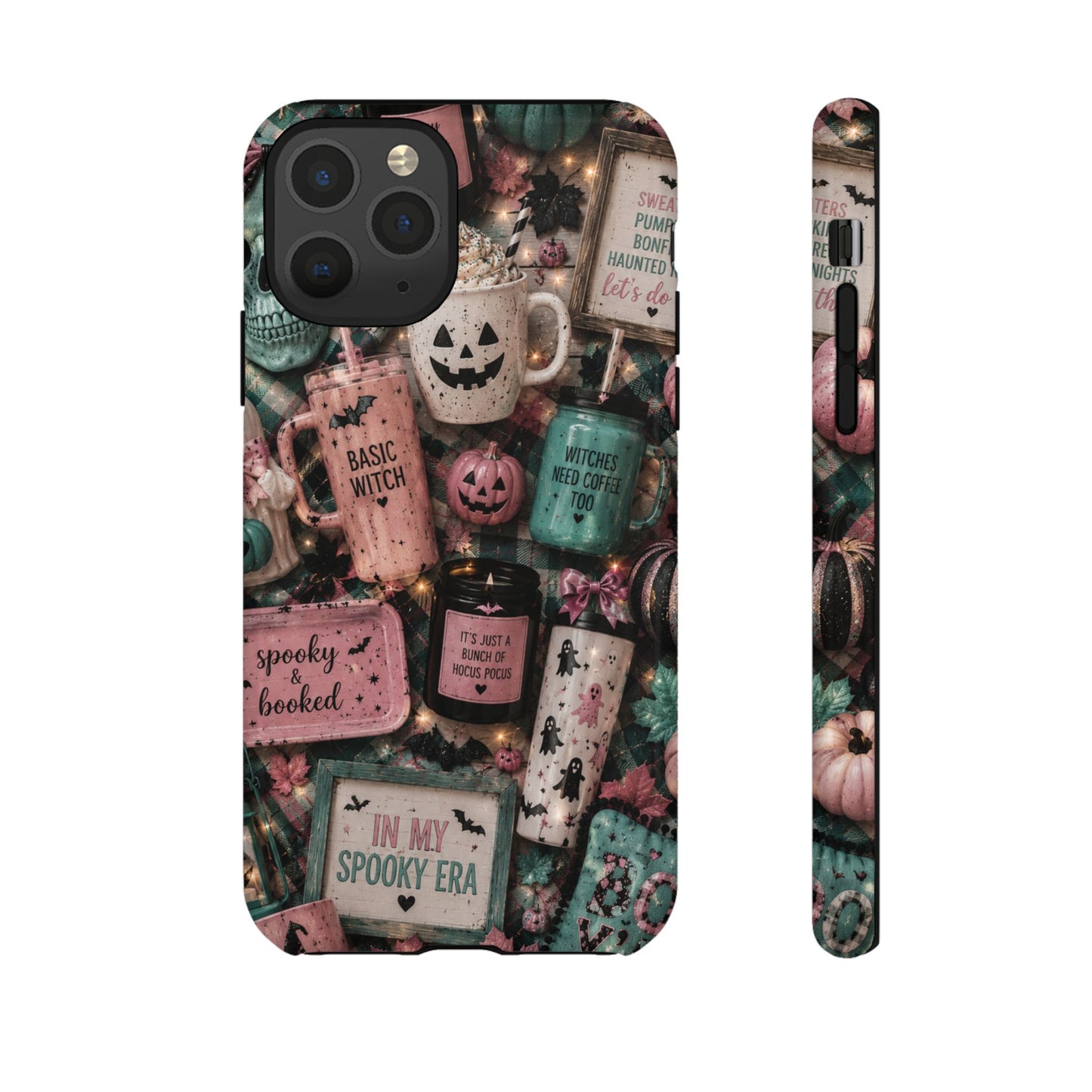 Sunflower Porch Co Spooky Mugs & Pumpkins Tough Cases | Halloween Collage Phone Case