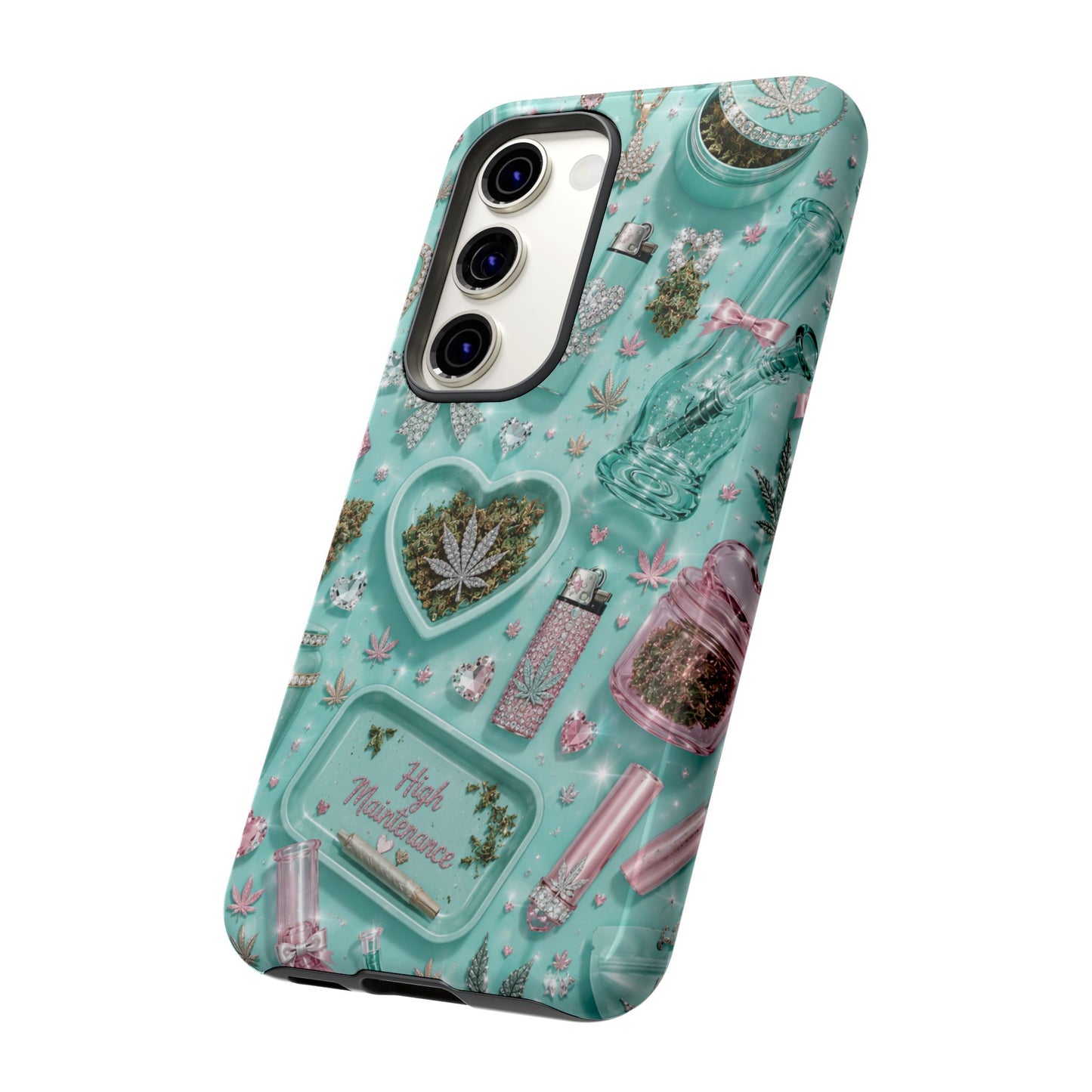 Sunflower Porch Co Mint Cannabis Pattern Phone Case | Tough Case