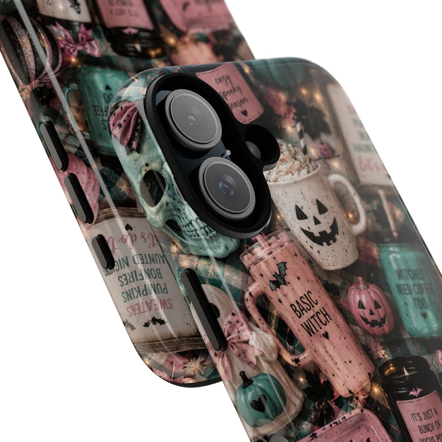 Sunflower Porch Co Spooky Mugs & Pumpkins Tough Cases | Halloween Collage Phone Case