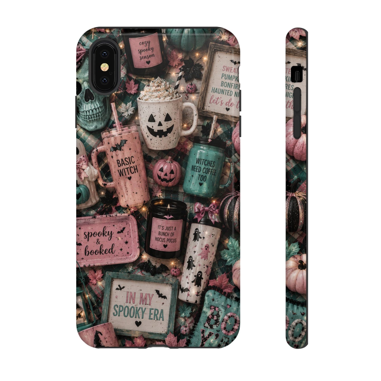 Sunflower Porch Co Spooky Mugs & Pumpkins Tough Cases | Halloween Collage Phone Case
