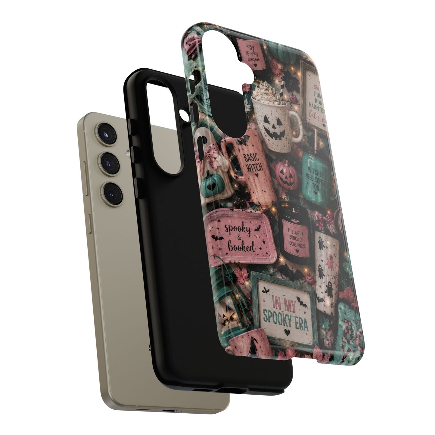 Sunflower Porch Co Spooky Mugs & Pumpkins Tough Cases | Halloween Collage Phone Case