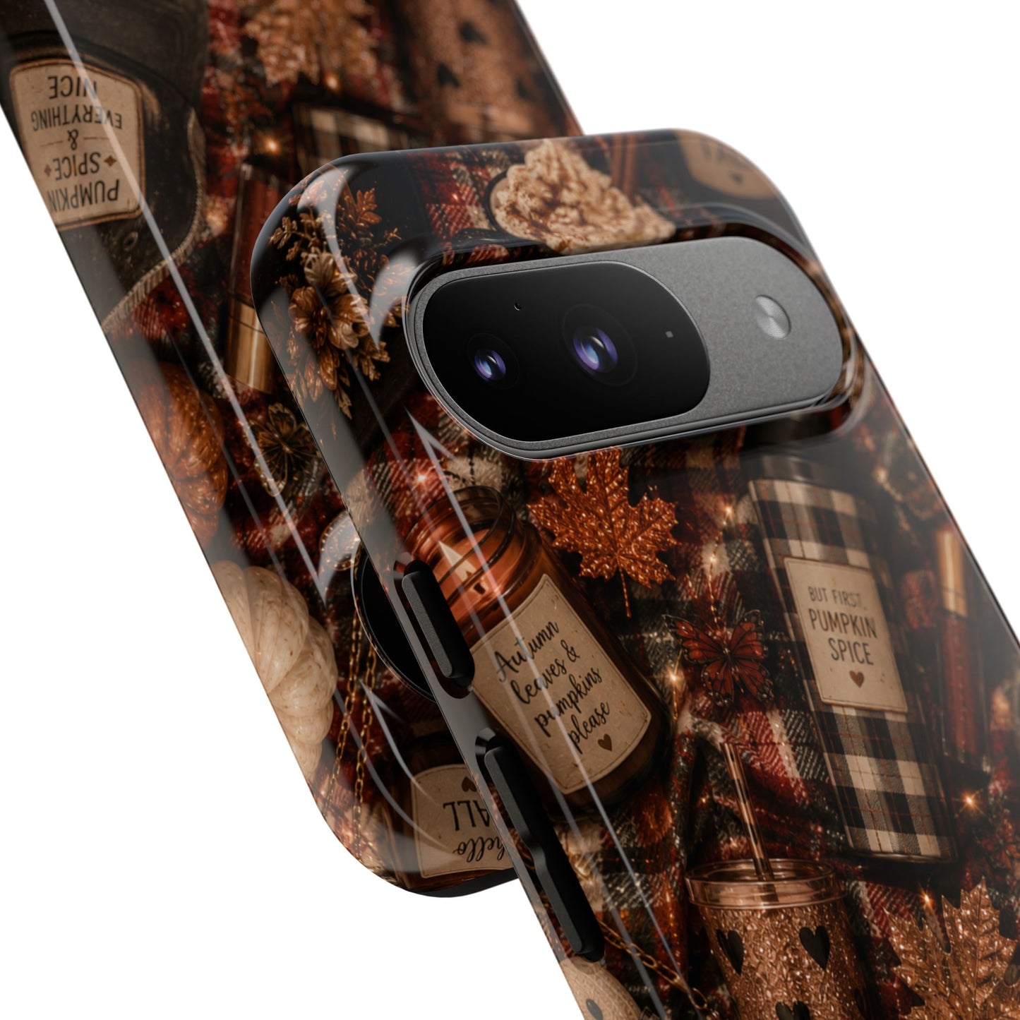 Sunflower Porch Co Cozy Pumpkin Spice Pattern Phone Case | Tough Cases