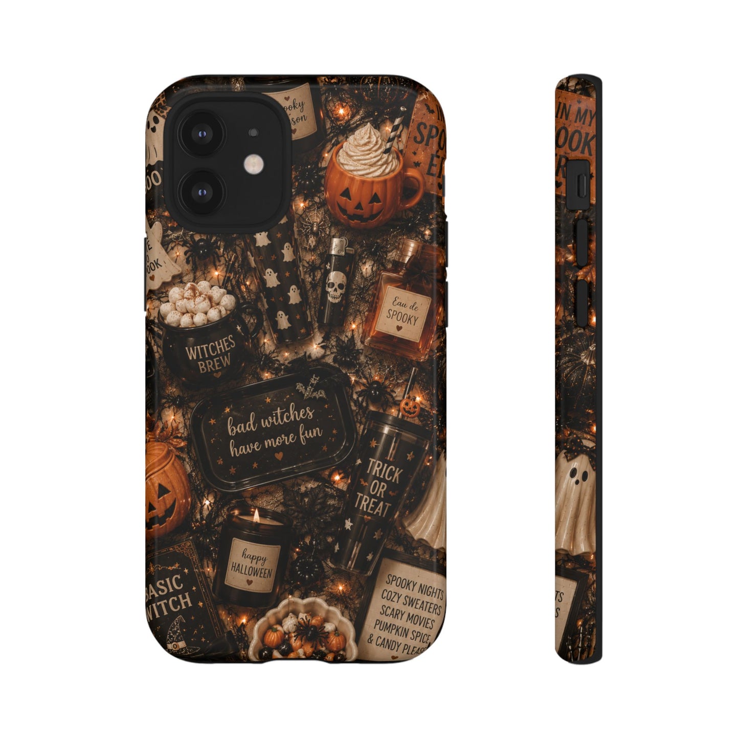 Sunflower Porch Co Halloween Collage phone case | spooky pumpkin witchy design