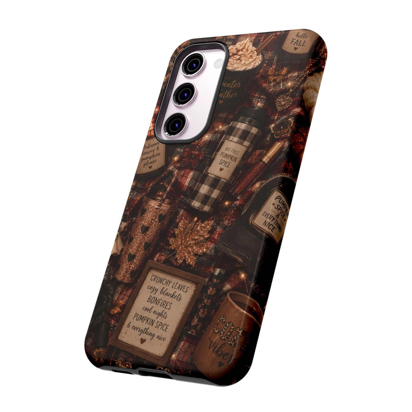 Sunflower Porch Co Cozy Pumpkin Spice Pattern Phone Case | Tough Cases