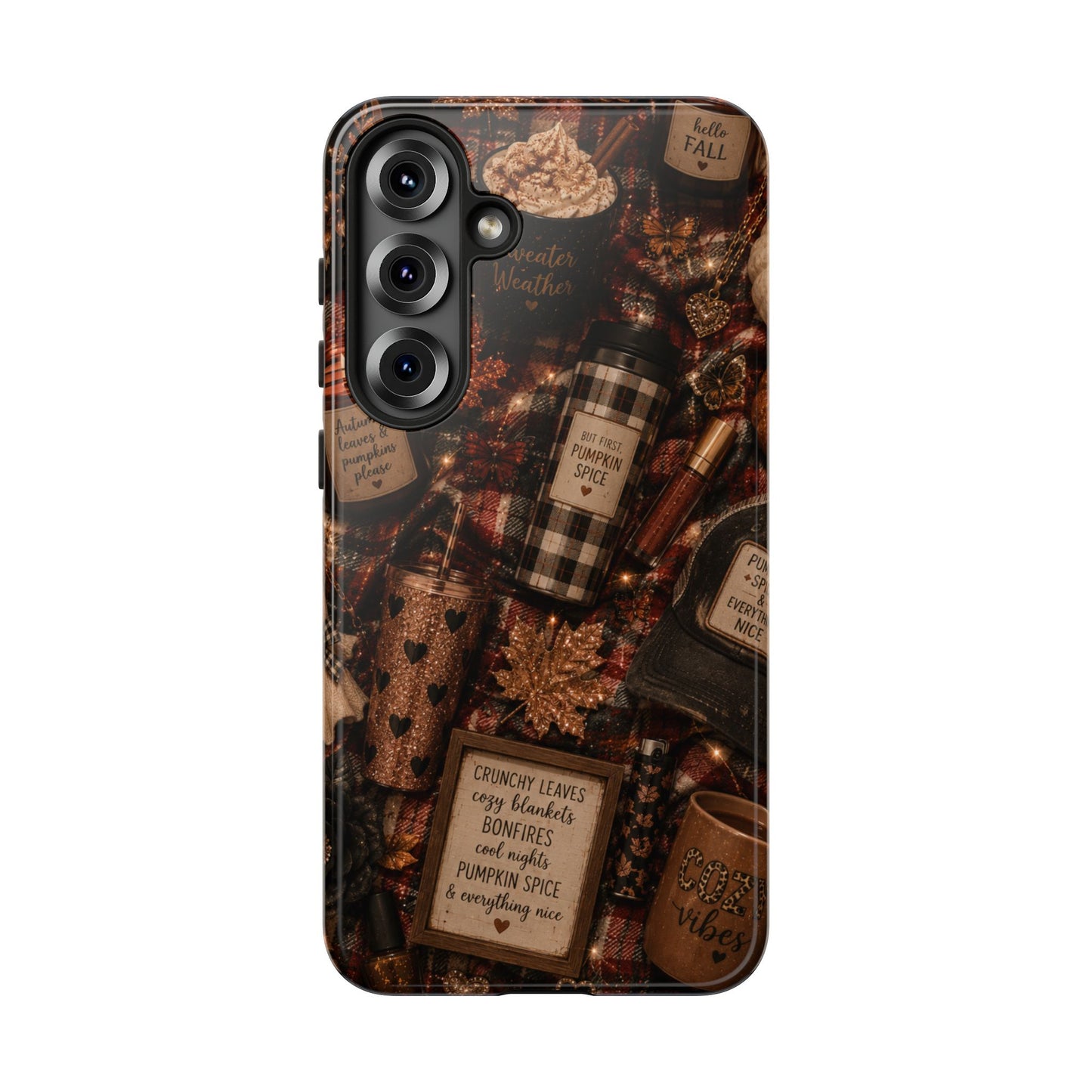 Sunflower Porch Co Cozy Pumpkin Spice Pattern Phone Case | Tough Cases