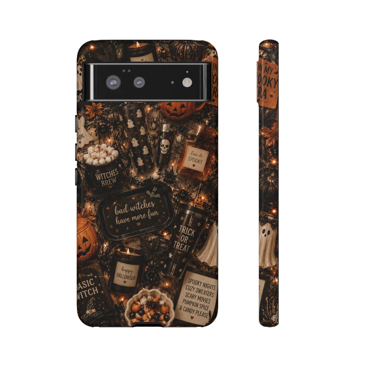 Sunflower Porch Co Halloween Collage phone case | spooky pumpkin witchy design
