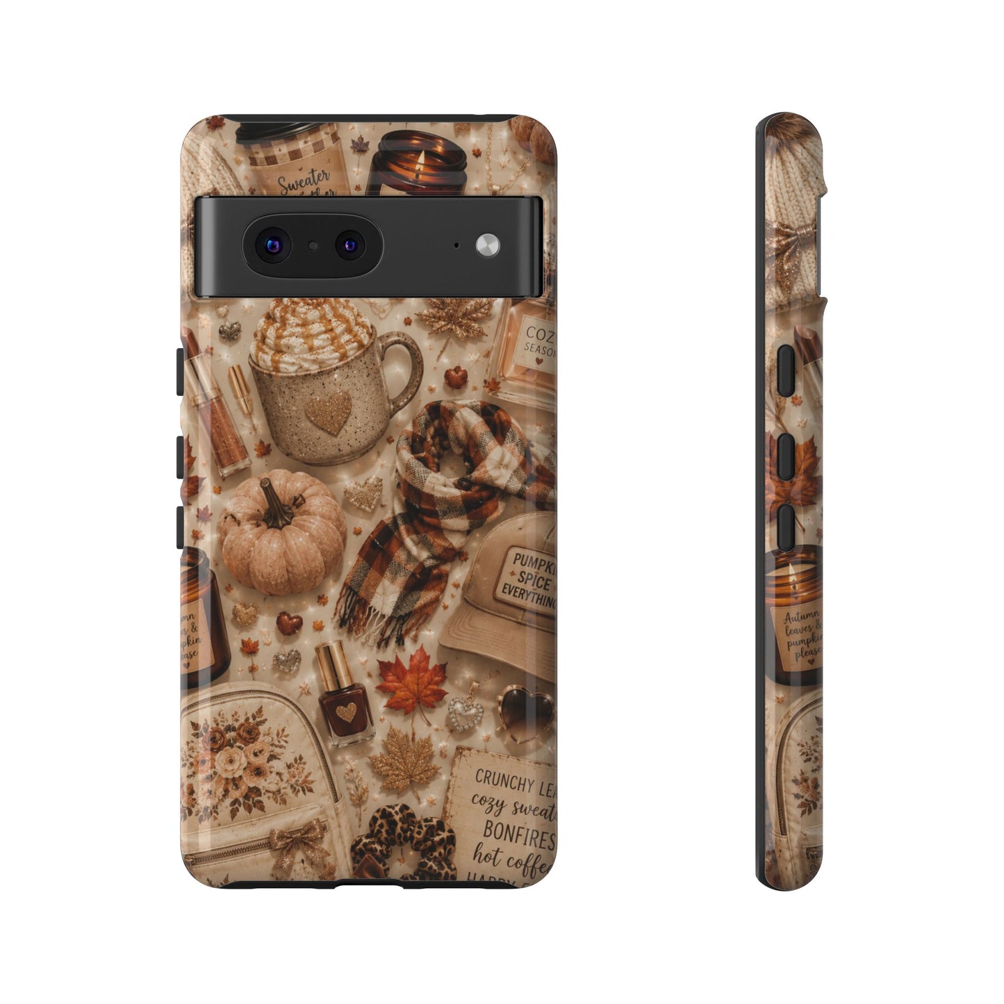 Sunflower Porch Co Cozy Autumn Mug and Pumpkin Pattern Phone Case | Fall Aesthetic