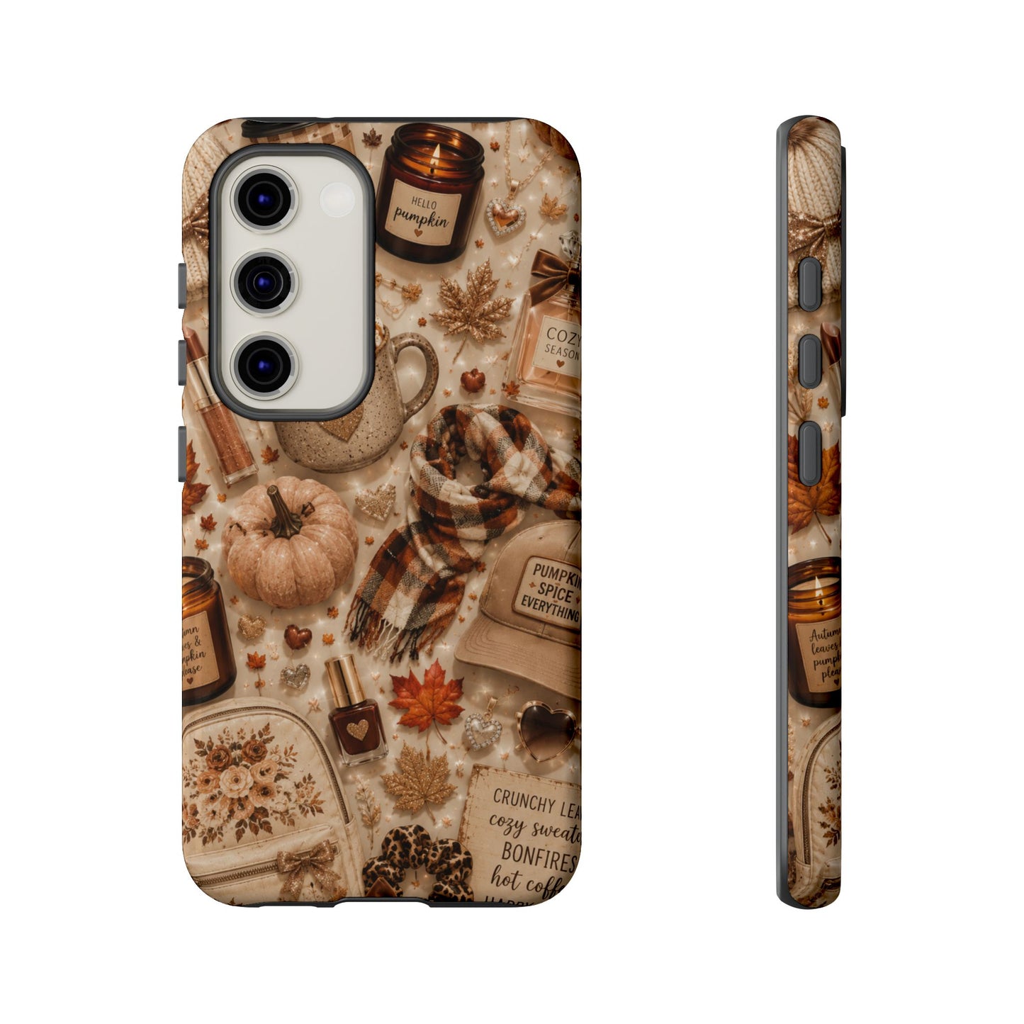Sunflower Porch Co Cozy Autumn Mug and Pumpkin Pattern Phone Case | Fall Aesthetic