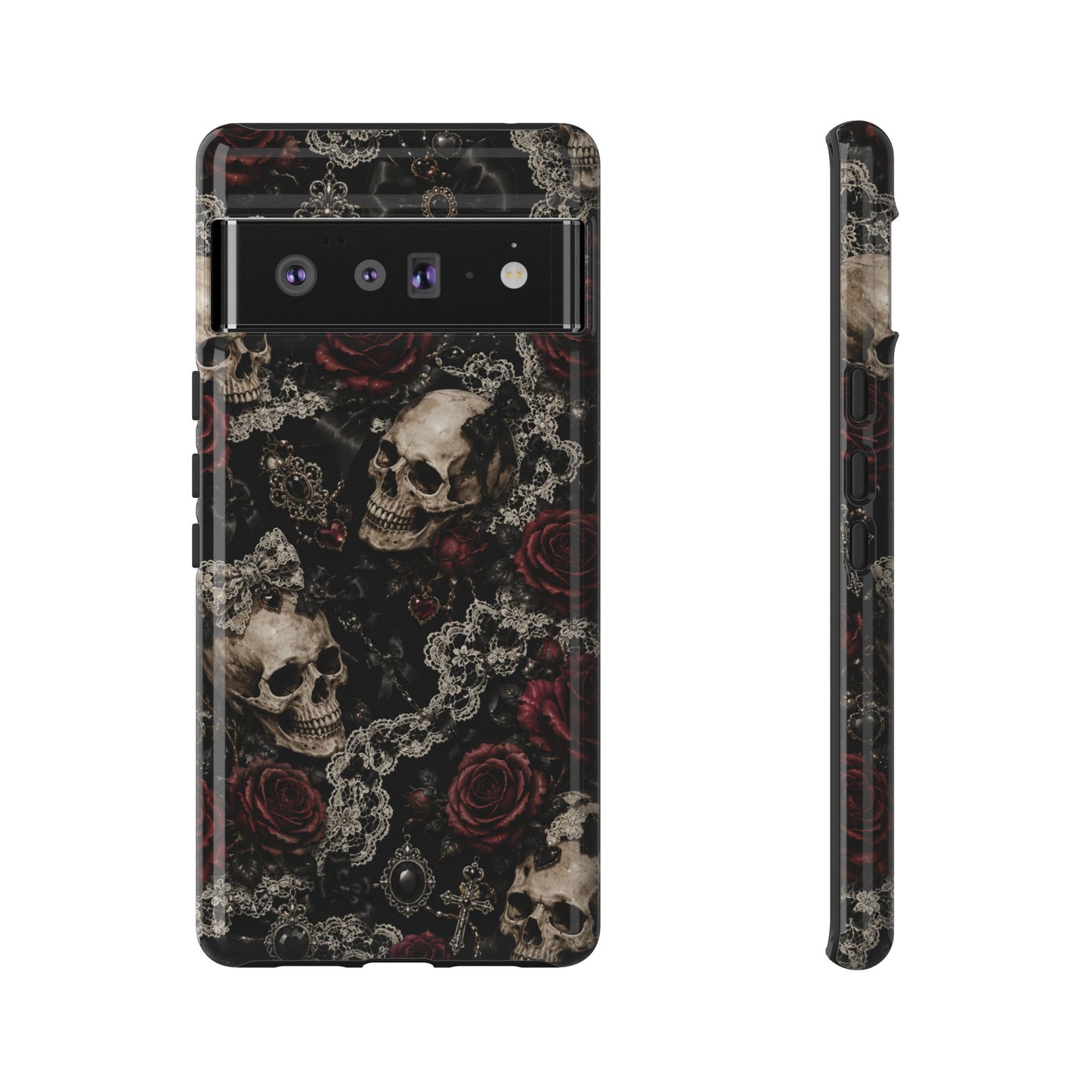 Skull and Red Roses phone case | Tough Cases