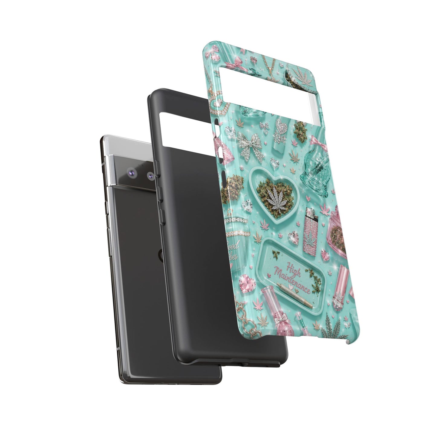 Sunflower Porch Co Mint Cannabis Pattern Phone Case | Tough Case