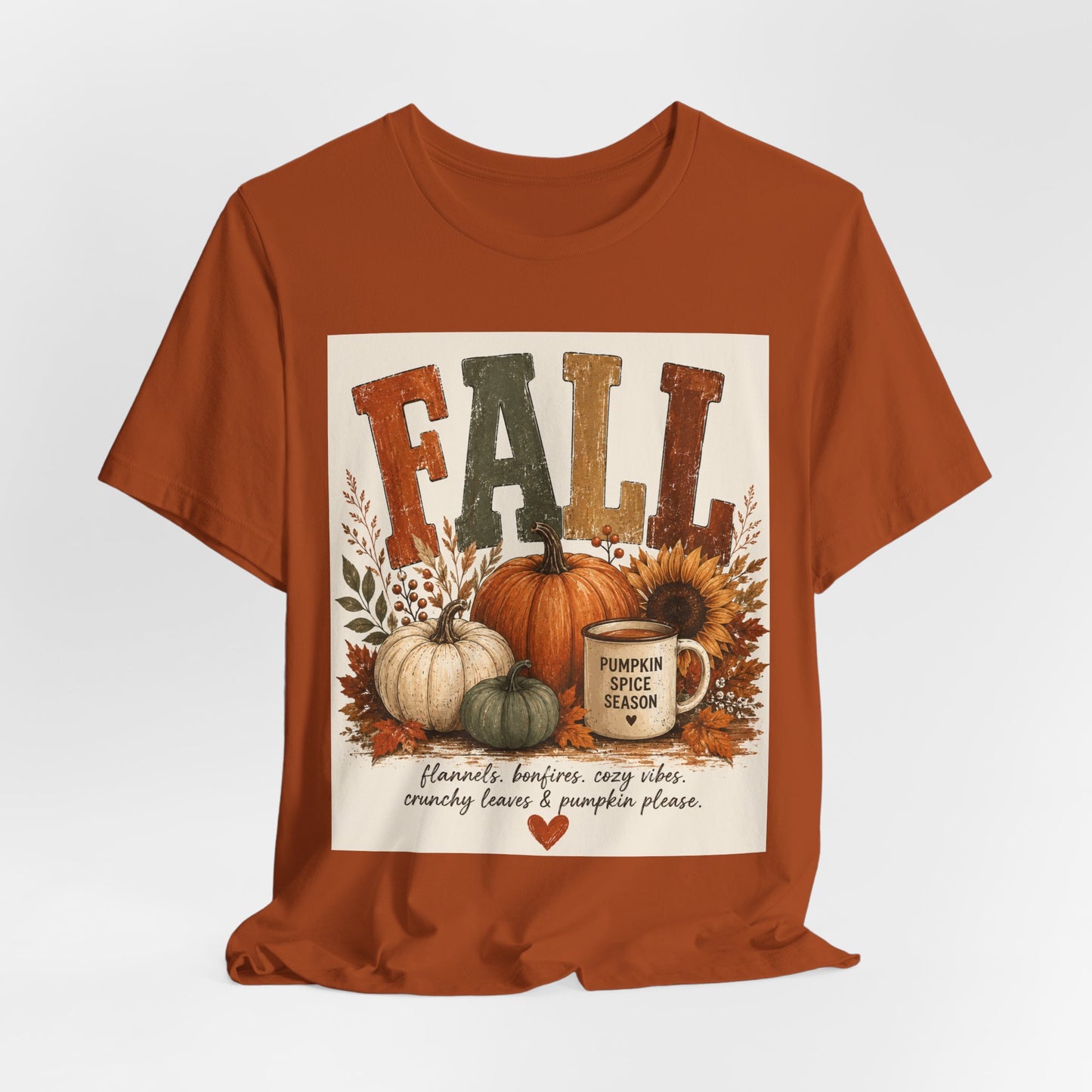 Sunflower Porch Co Fall Pumpkin Harvest T-Shirt | Pumpkin Spice Season Tee