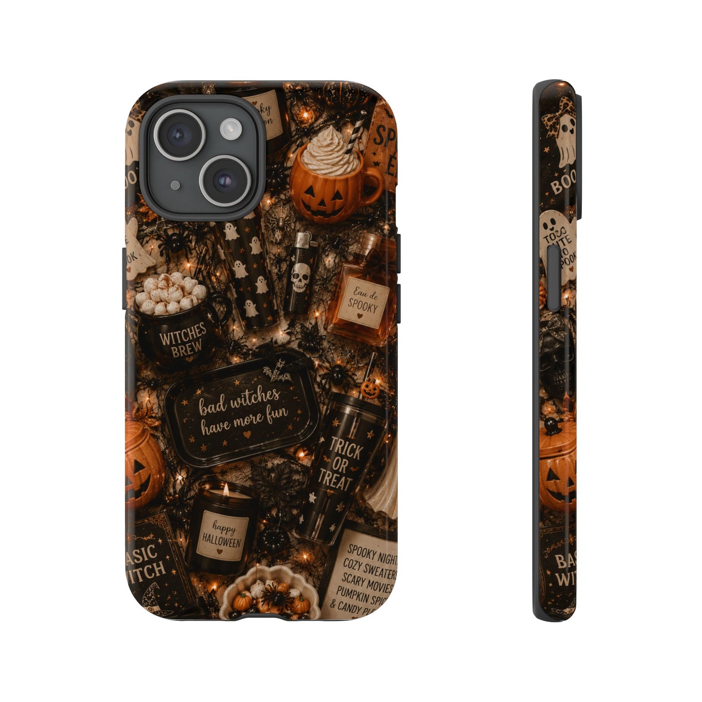 Sunflower Porch Co Halloween Collage phone case | spooky pumpkin witchy design