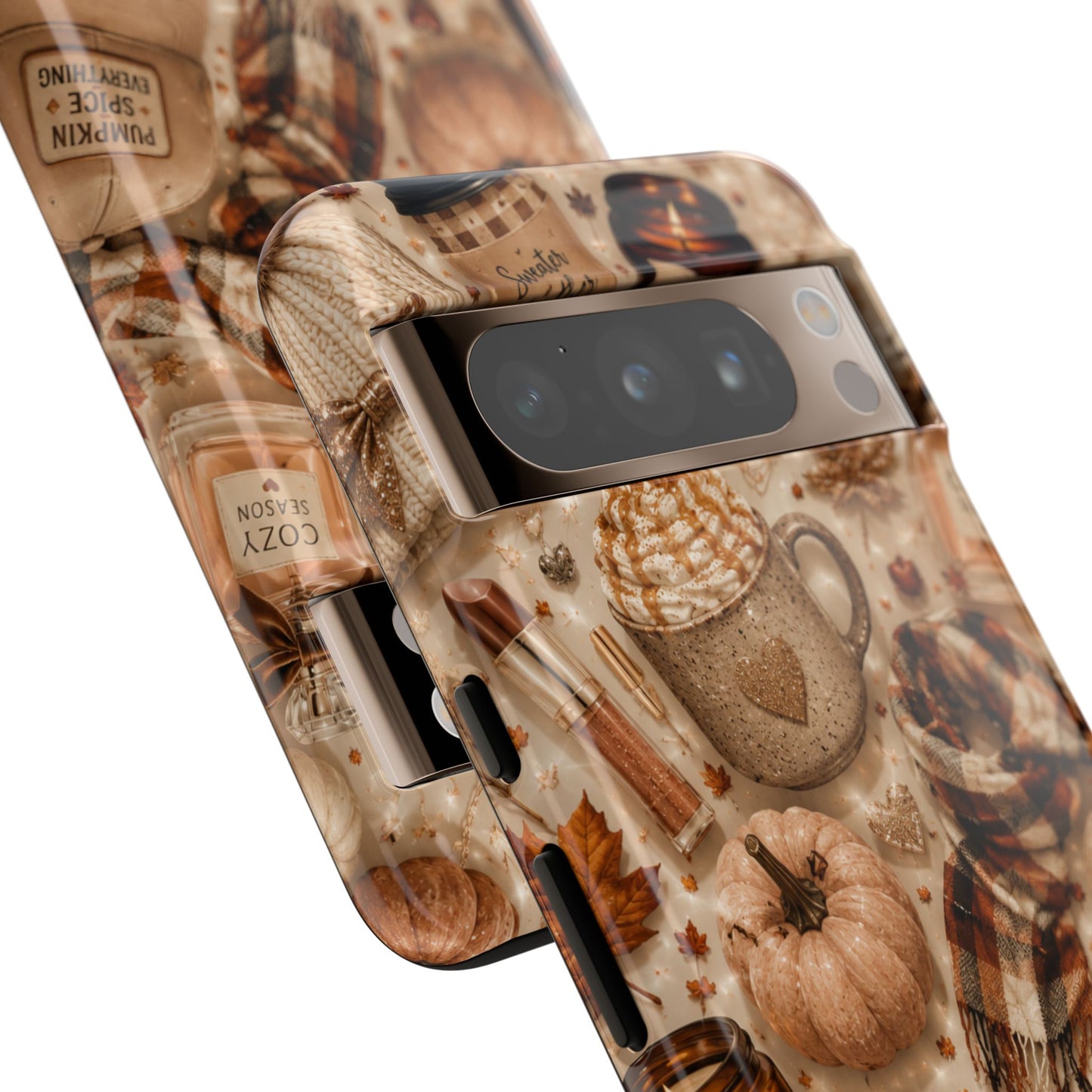 Sunflower Porch Co Cozy Autumn Mug and Pumpkin Pattern Phone Case | Fall Aesthetic