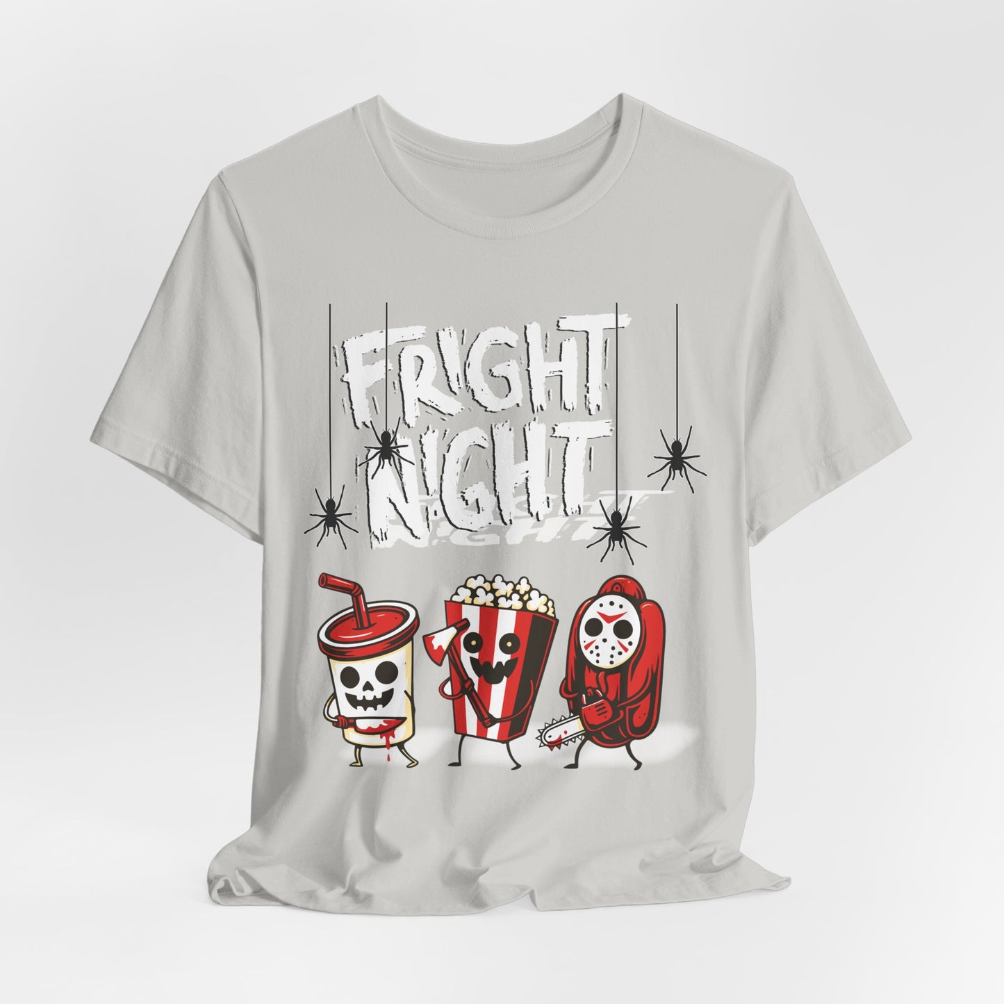 Sunflower Porch Co Fright Night Snack Trio Tee | Halloween Movie Popcorn Soda Candy T-Shirt