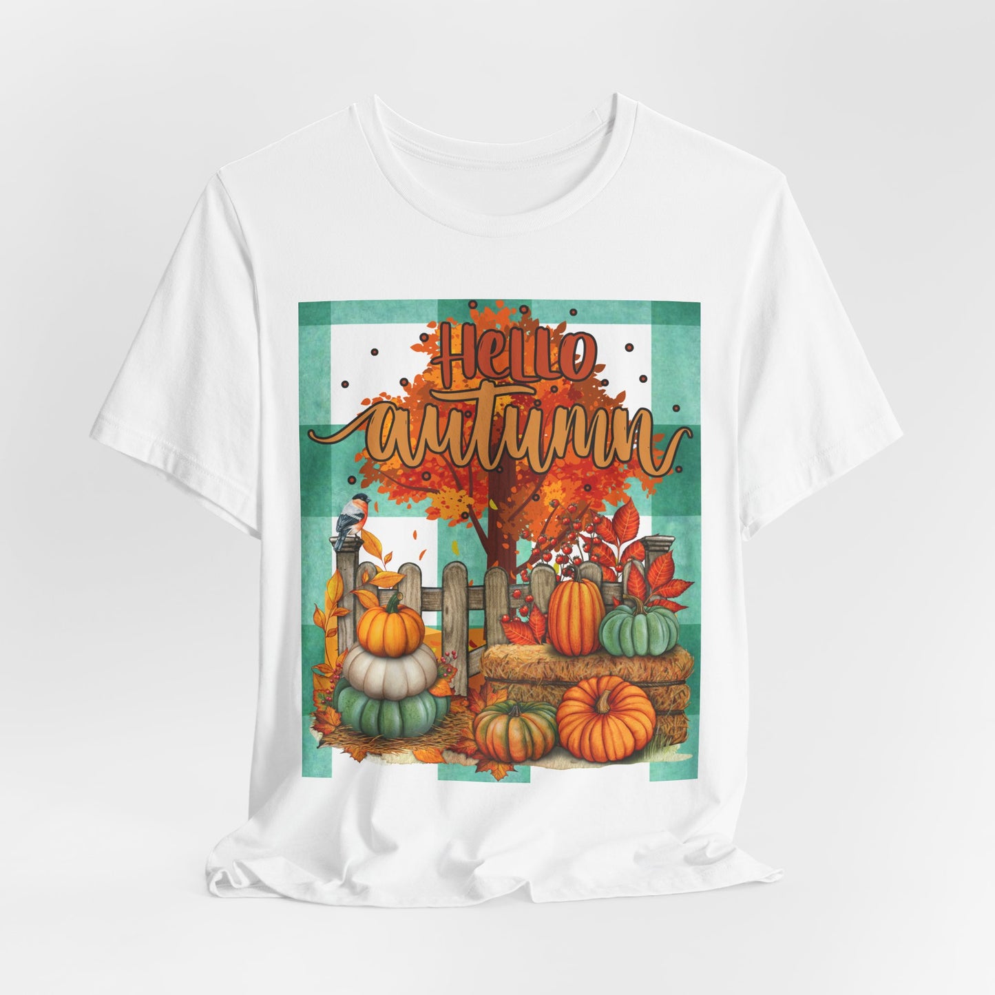 SunflowerPorchCo Hello Autumn pumpkin harvest tee | Fall pumpkin patch shirt