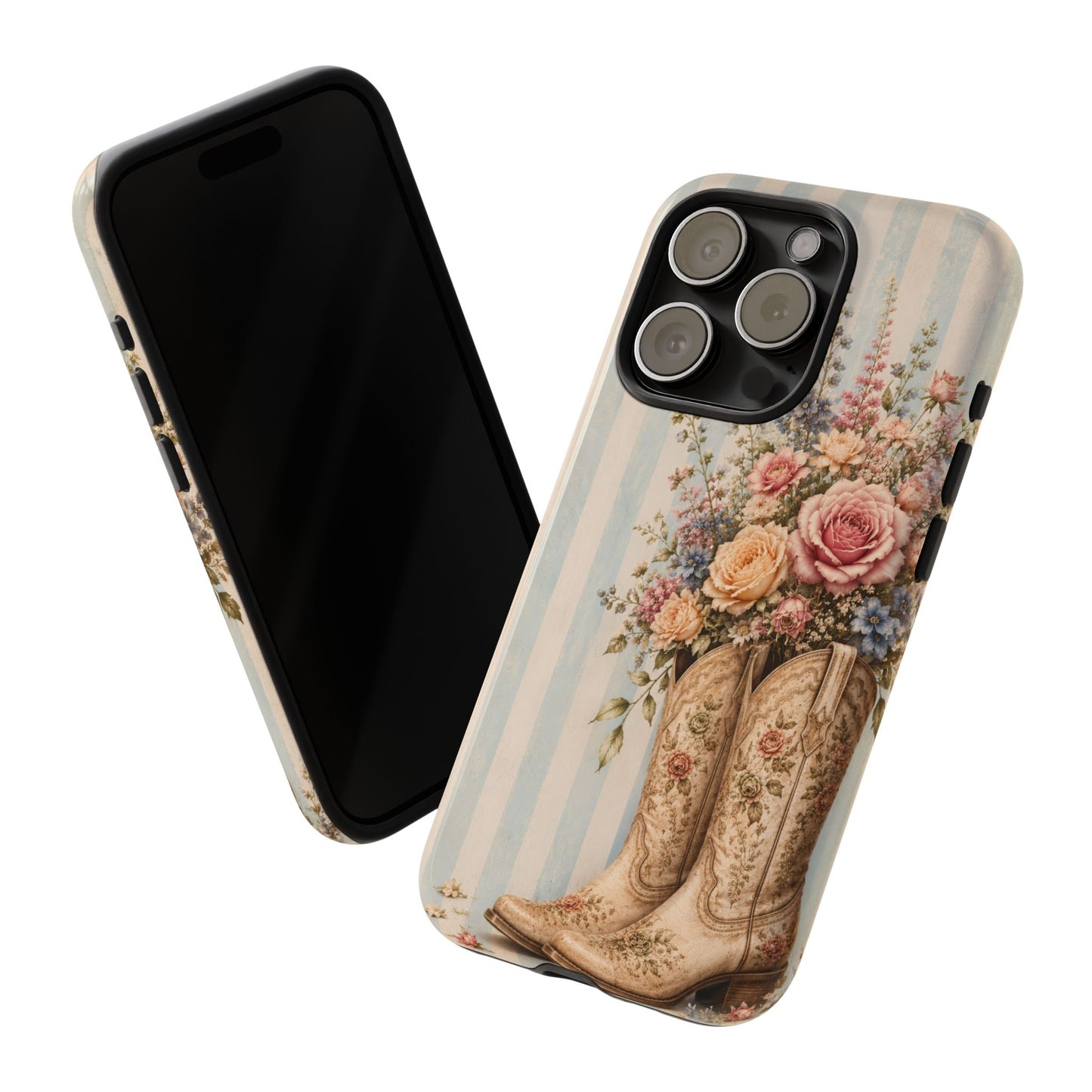 Sunflower Porch Co Vintage Floral Cowboy Boots phone case | iPhone protective case