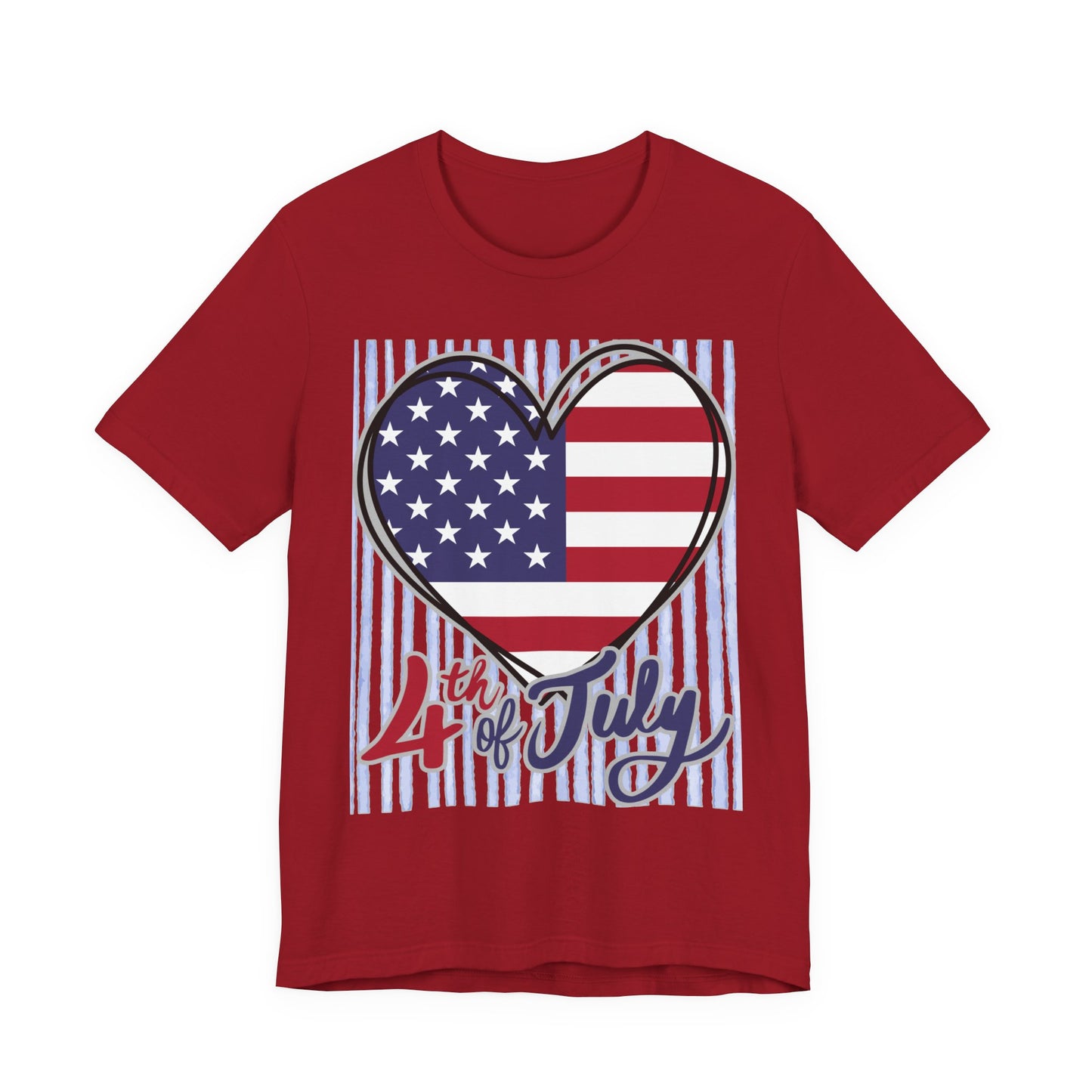 Sunflower Porch Co 4th of July Heart American Flag Tee | Patriotic Independence Day Shirt