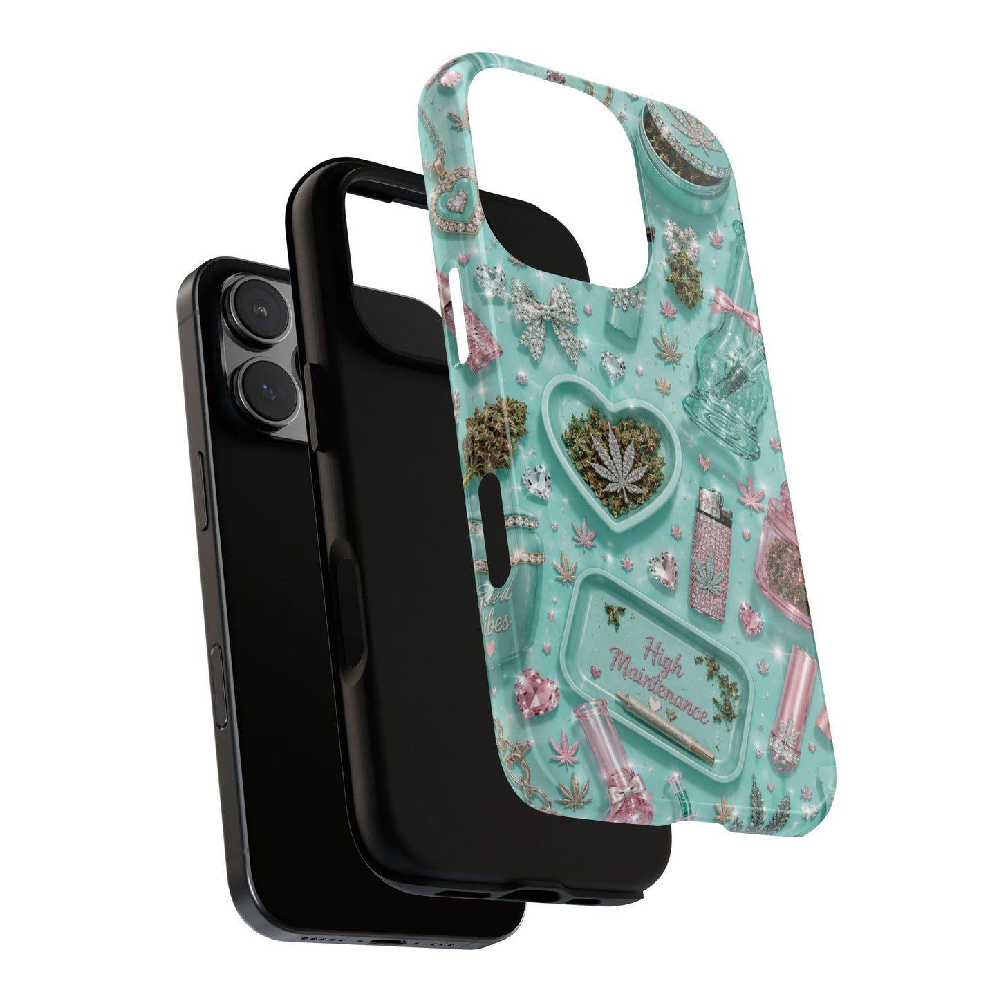 Sunflower Porch Co Mint Cannabis Pattern Phone Case | Tough Case