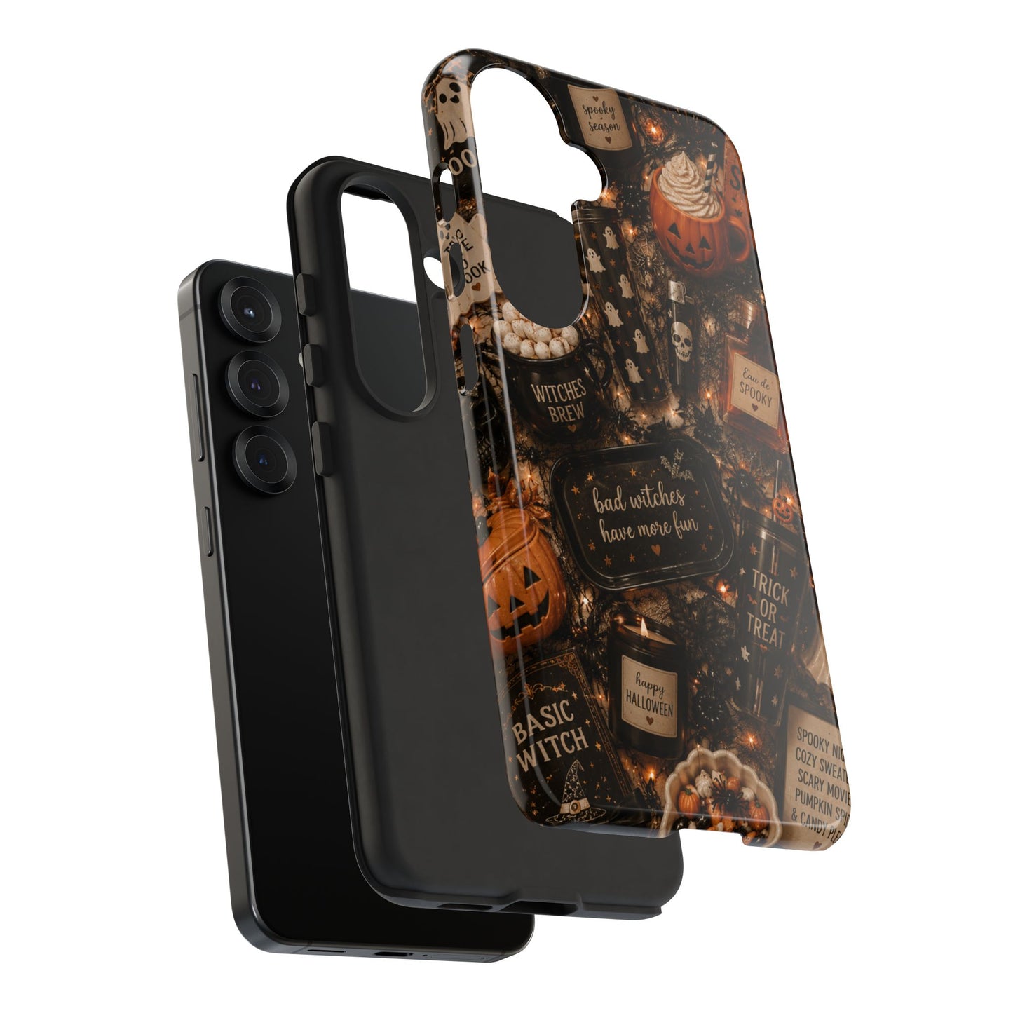 Sunflower Porch Co Halloween Collage phone case | spooky pumpkin witchy design