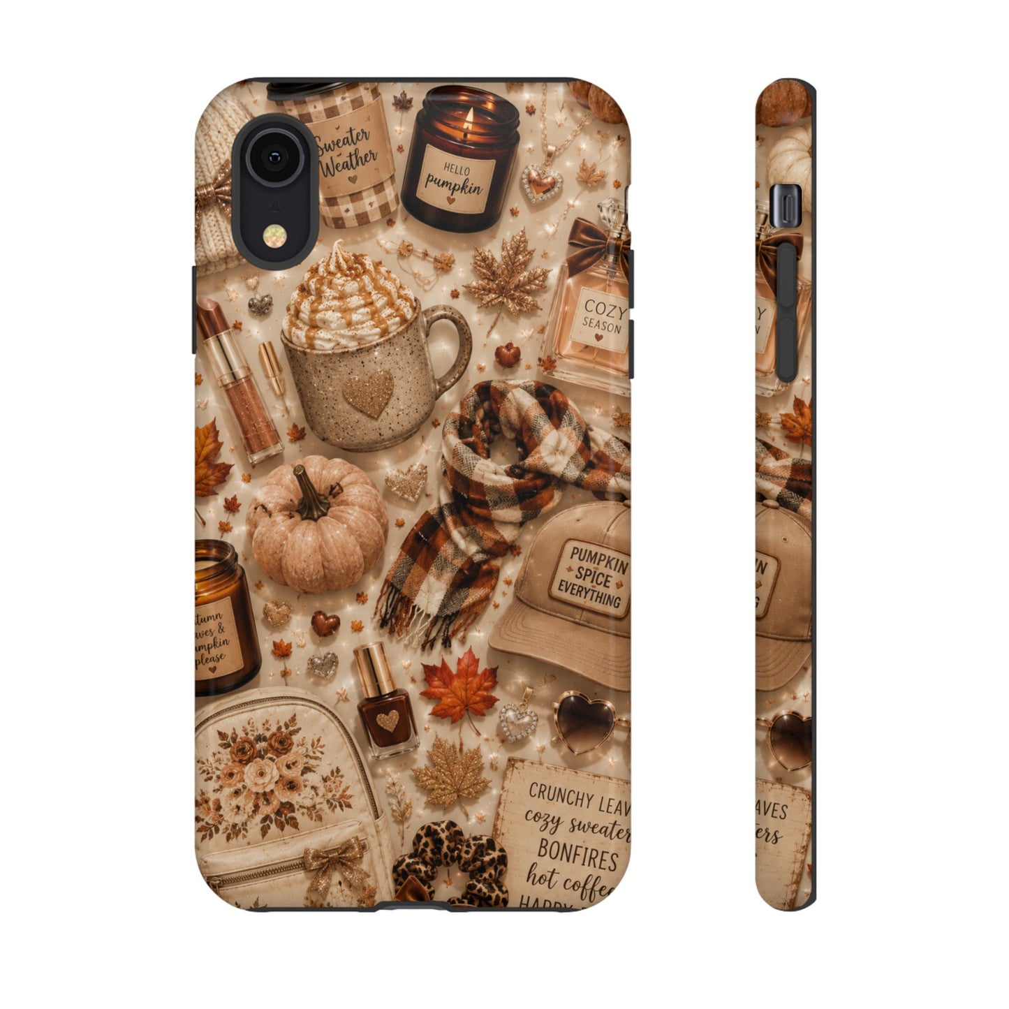 Sunflower Porch Co Cozy Autumn Mug and Pumpkin Pattern Phone Case | Fall Aesthetic