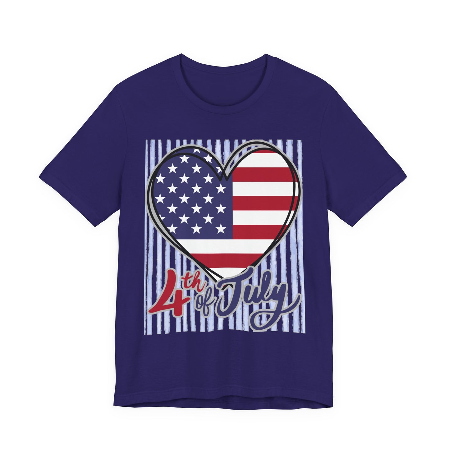 Sunflower Porch Co 4th of July Heart American Flag Tee | Patriotic Independence Day Shirt