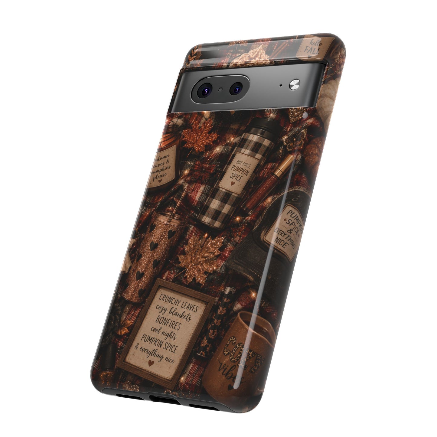 Sunflower Porch Co Cozy Pumpkin Spice Pattern Phone Case | Tough Cases
