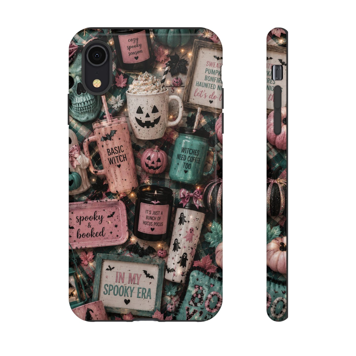 Sunflower Porch Co Spooky Mugs & Pumpkins Tough Cases | Halloween Collage Phone Case