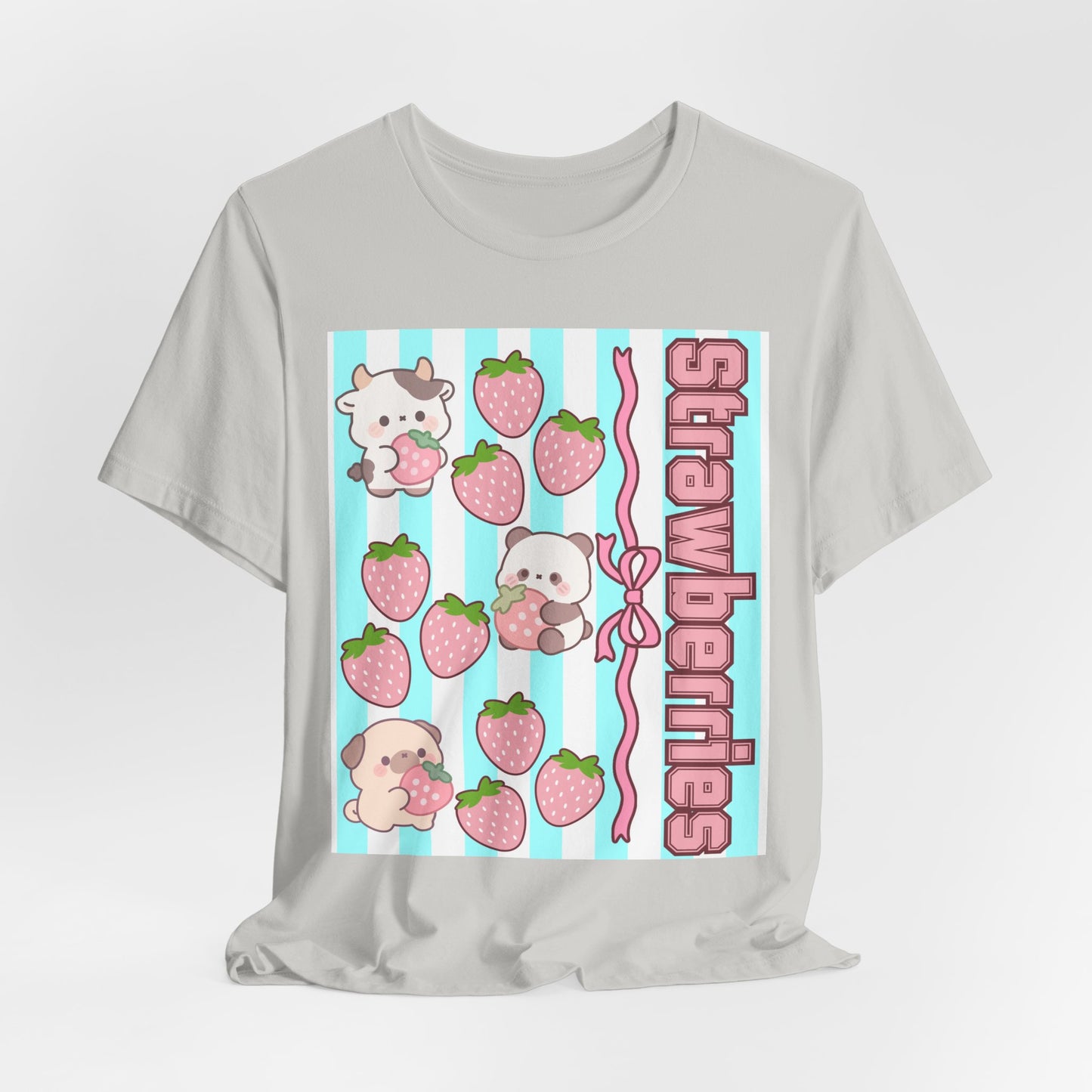 SunflowerPorchCo Kawaii Strawberry Puppies tee | Cute Strawberries and Puppies graphic tee