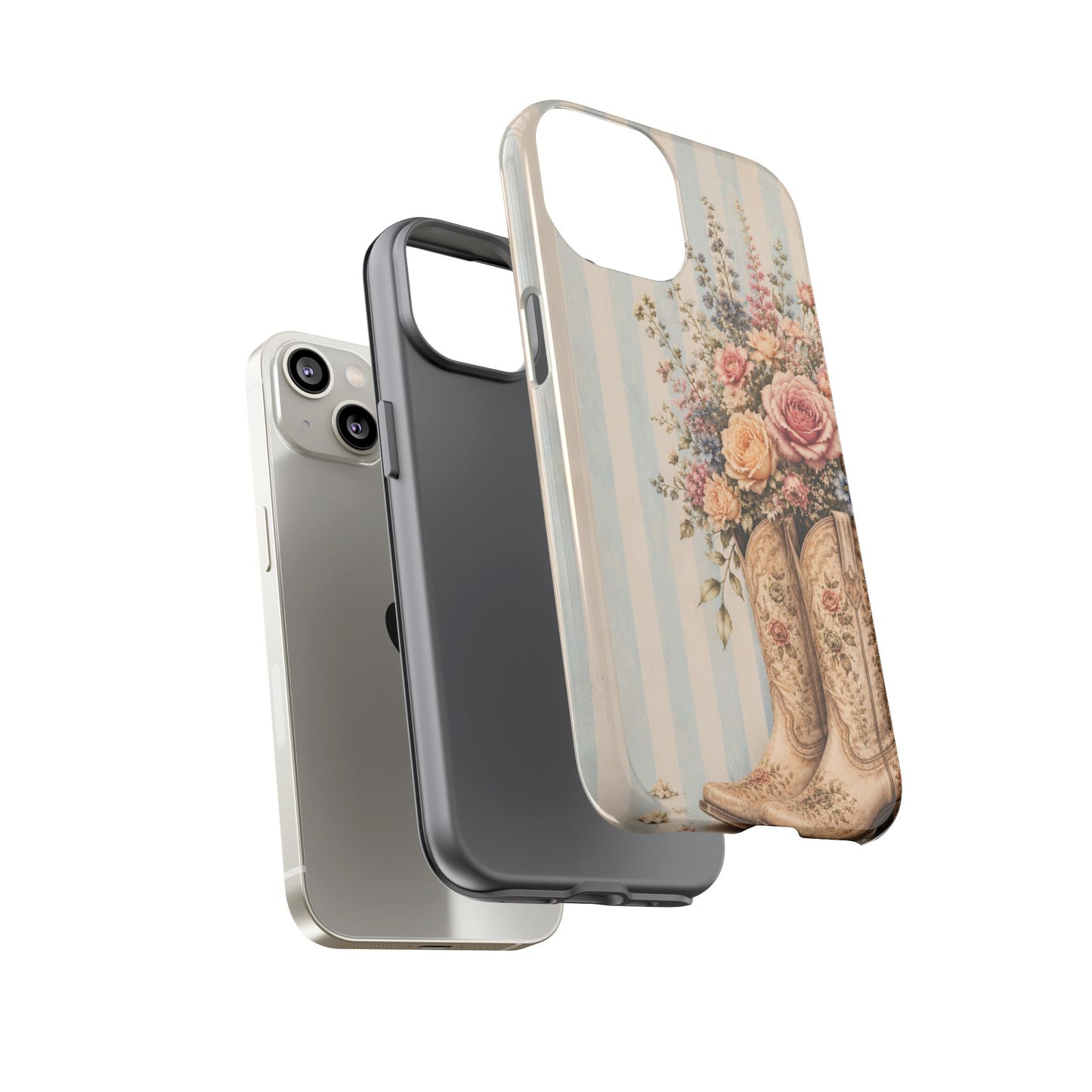 Sunflower Porch Co Vintage Floral Cowboy Boots phone case | iPhone protective case