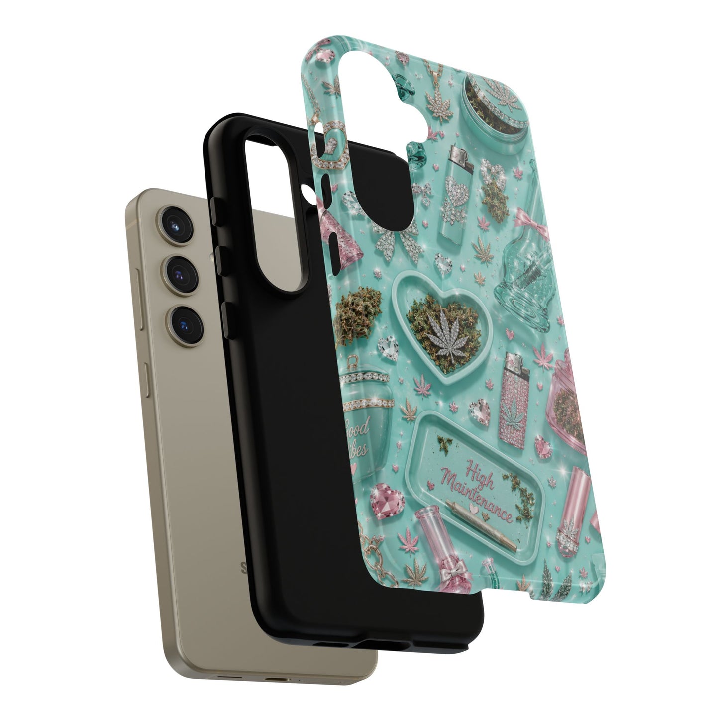 Sunflower Porch Co Mint Cannabis Pattern Phone Case | Tough Case