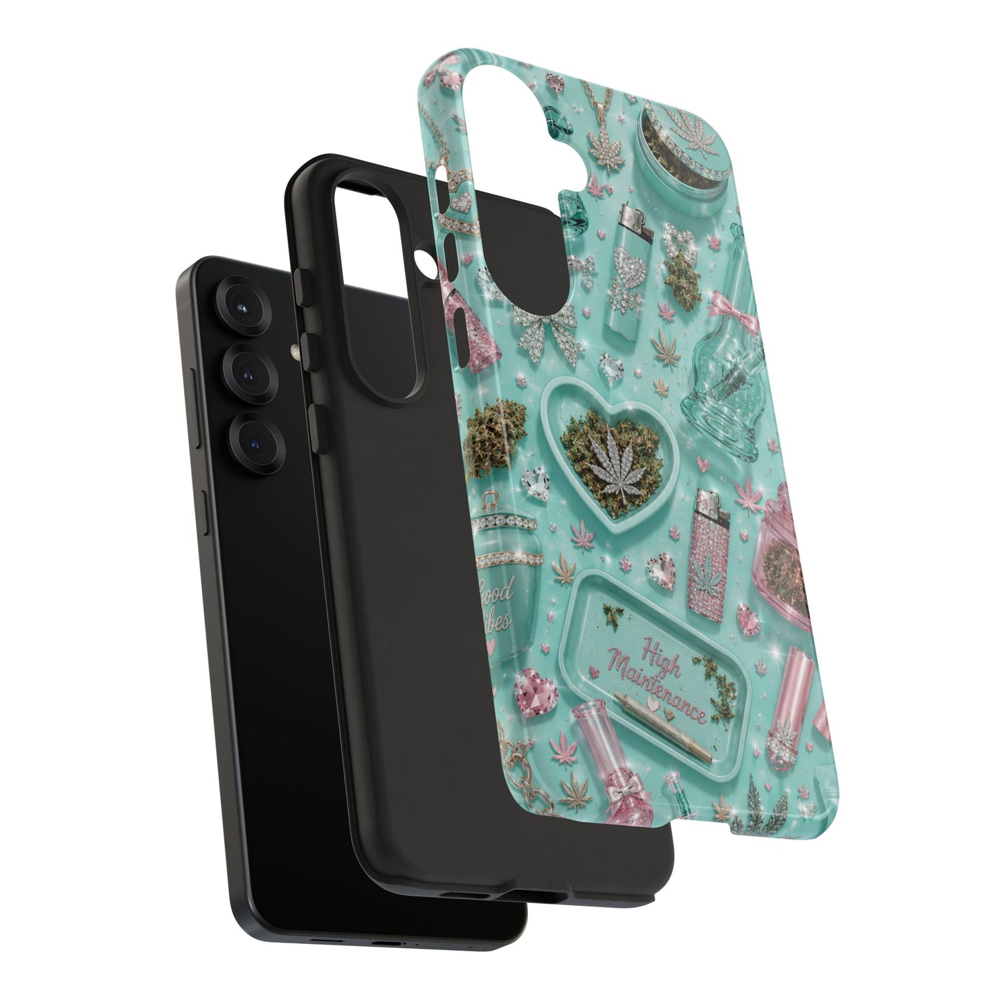 Sunflower Porch Co Mint Cannabis Pattern Phone Case | Tough Case