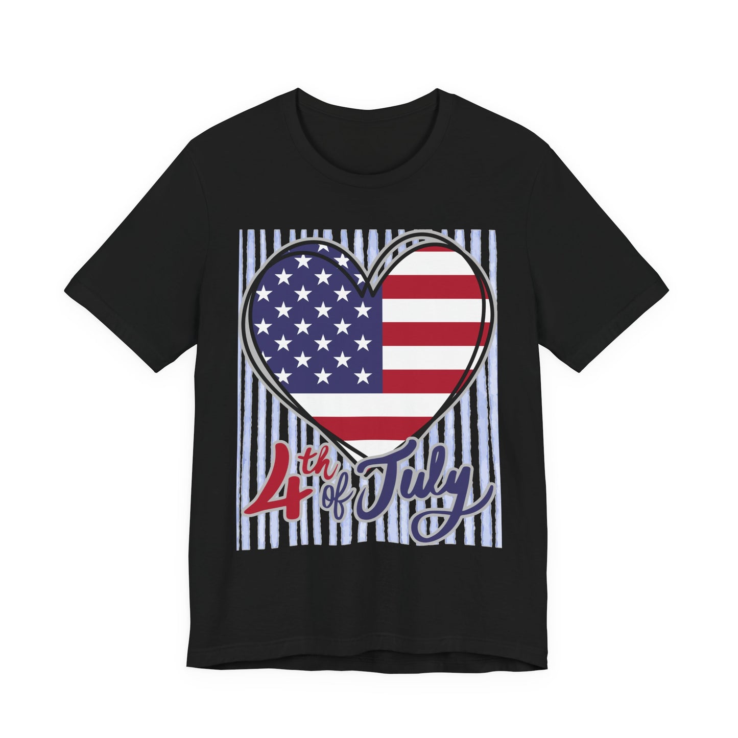 Sunflower Porch Co 4th of July Heart American Flag Tee | Patriotic Independence Day Shirt