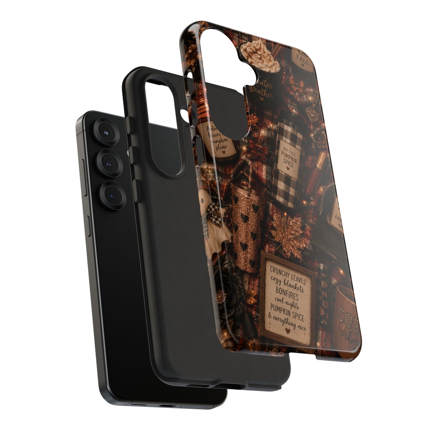 Sunflower Porch Co Cozy Pumpkin Spice Pattern Phone Case | Tough Cases